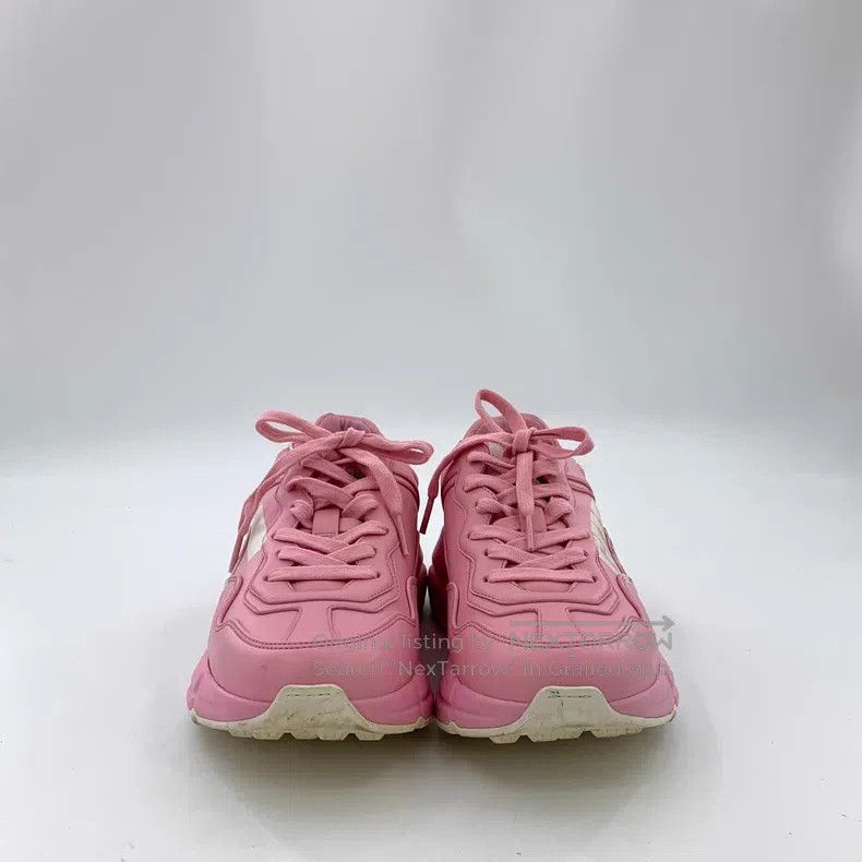Gucci Gucci Pink logo letter print lace-up casual flat sneakers Size US 7 / IT 37 - 3 Thumbnail