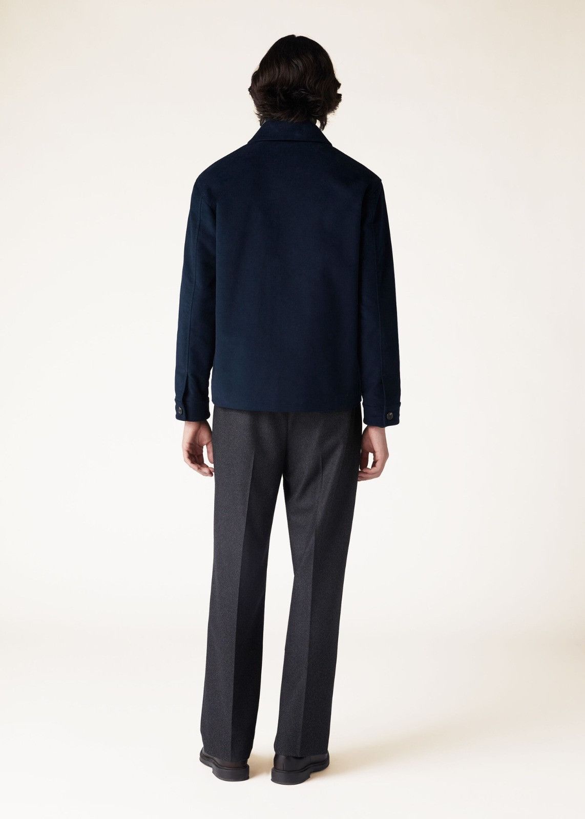 Loro Piana o1srvl11e0125 Esashi Velvet Peacoat in Navy Blue Size US L / EU 52-54 / 3 - 6 Thumbnail