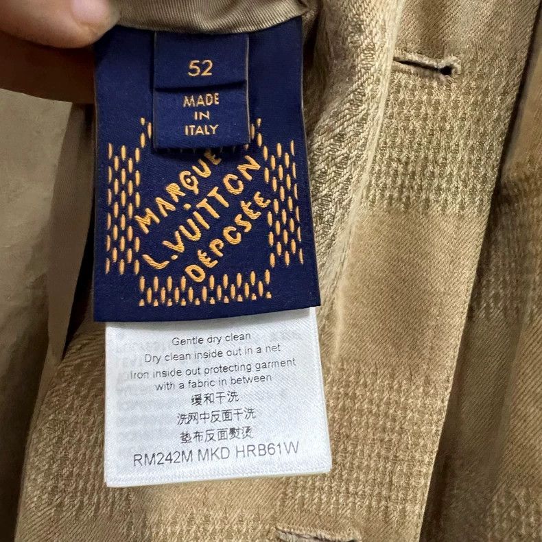 Louis Vuitton Louis Vuitton Khaki checkerboard denim jacket 2501-Nextarro Size US XL / EU 56 / 4 - 5 Thumbnail