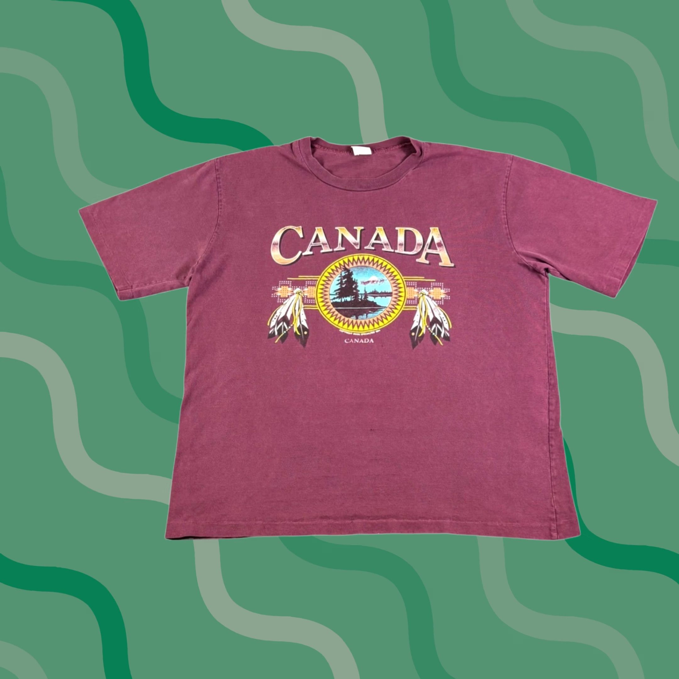Vintage VINTAGE 1994 Canada T Shirt XL Maroon Irwin Specialties Graphic Single Stitch Size US XL / EU 56 / 4 - 1 Thumbnail