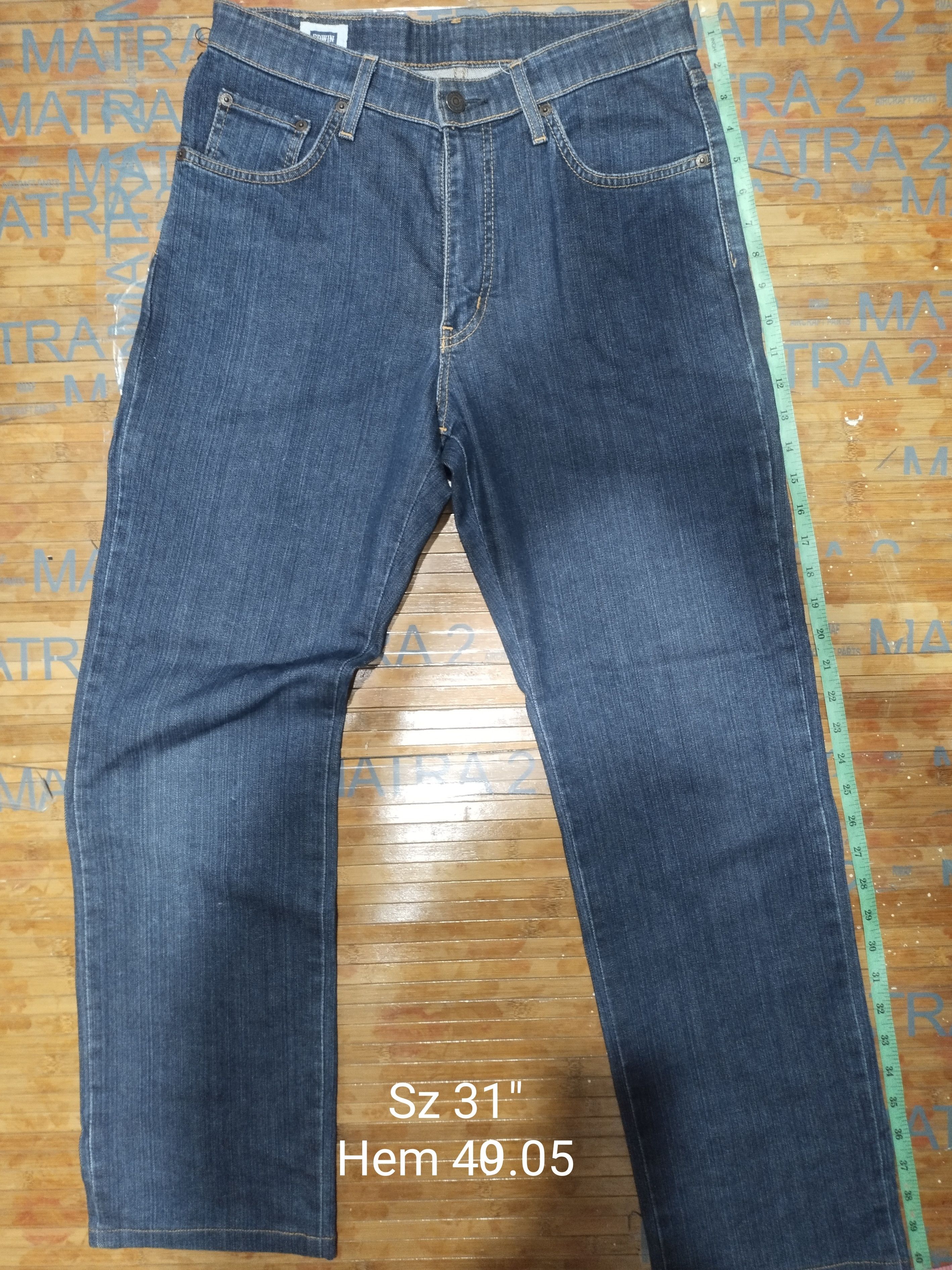 Genuine Leather × Japanese Brand Jeans Edwin 403 "International Basics/Genuine Quality Size US 31 - 1 Thumbnail