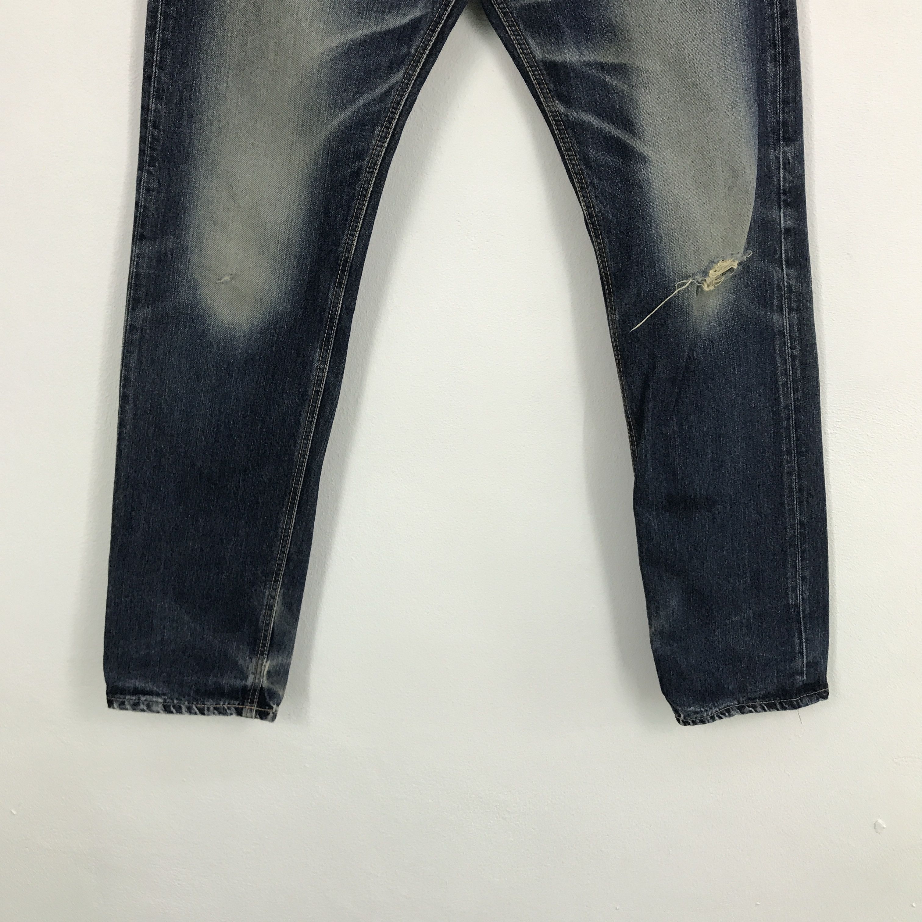 Japanese Brand Denim faded Edwin Japan distressed jean pants Size US 30 / EU 46 - 4 Thumbnail