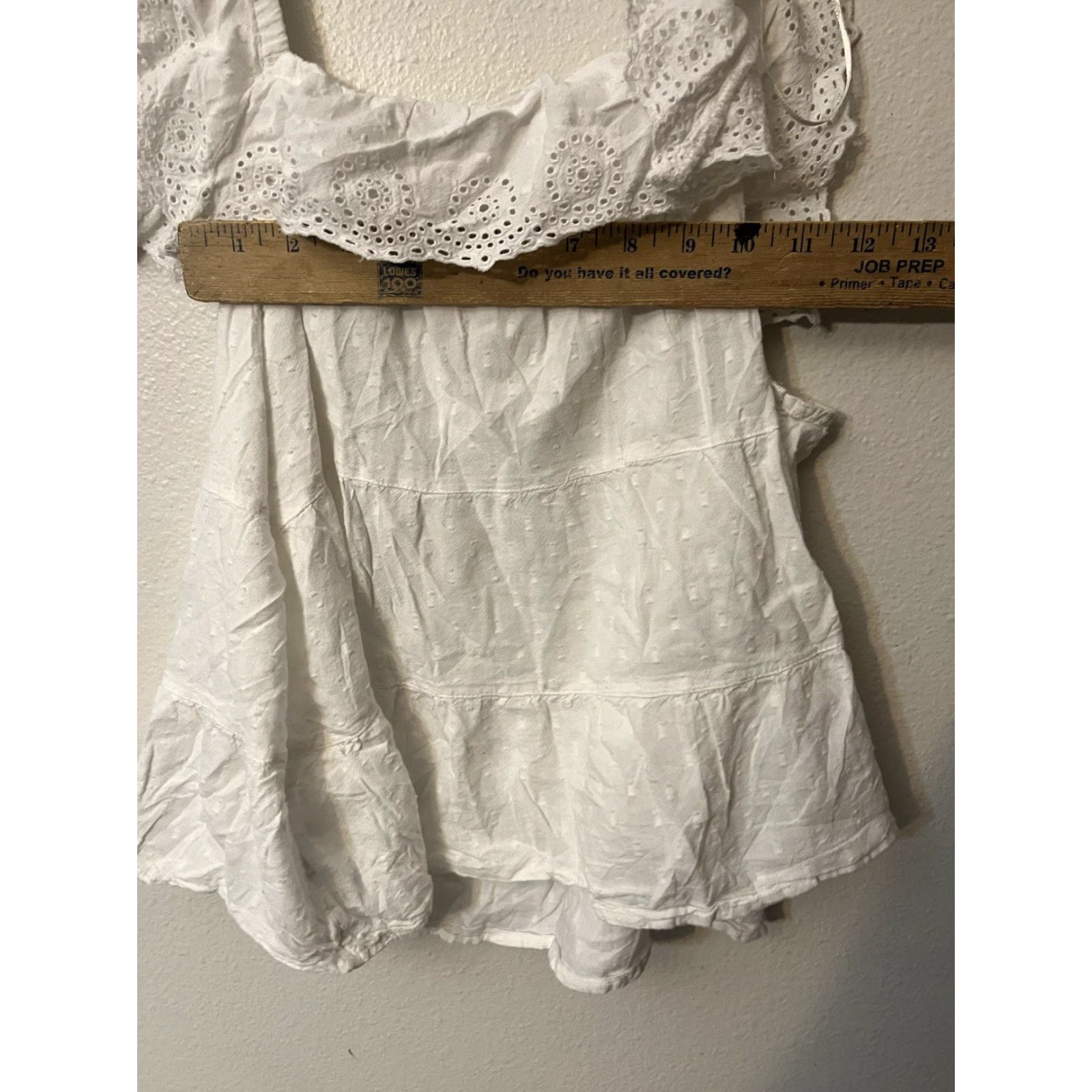 Old Navy Old Navy Tank White Cotton Bohemian Shirt L Adults Women Sleeveless Tie Bow 100% Cotton Swingy Tank Top Shirt White — Vintage: No Size L / US 10 / IT 46 - 5 Thumbnail