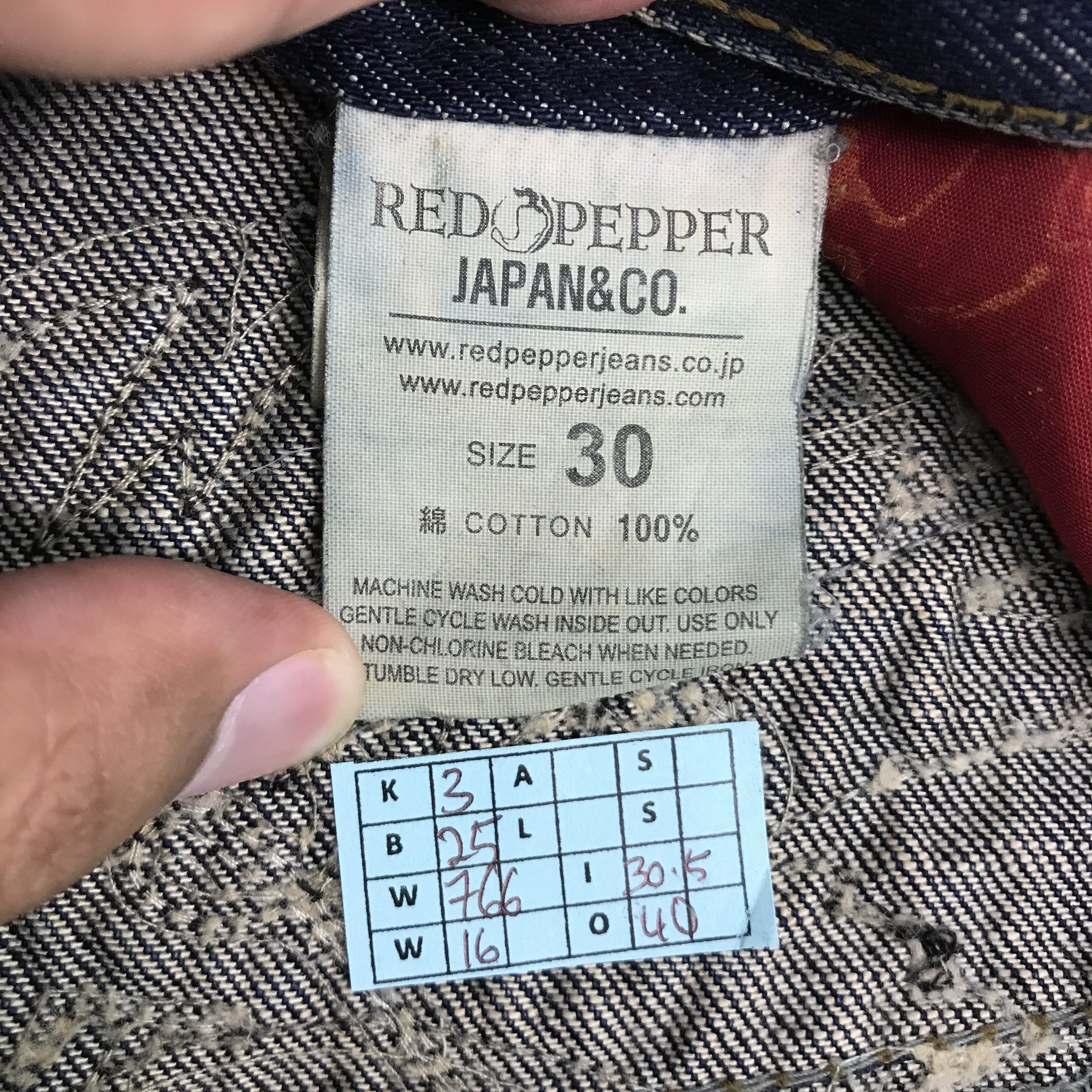 Japanese Brand JAPAN DESIGN RED PEPPER DENIM JEANS PANTS Size US 30 / EU 46 - 15 Thumbnail