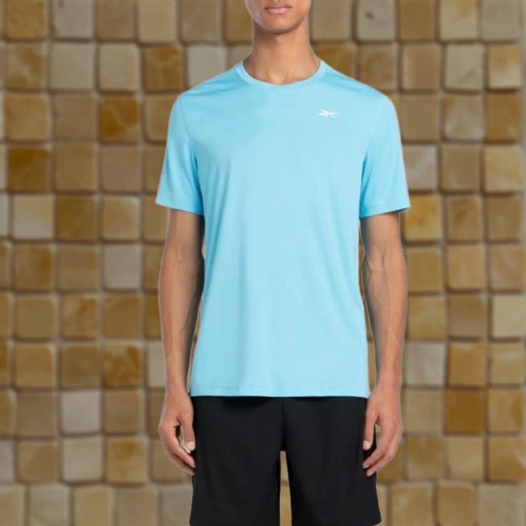 Reebok NEW MENS REEBOK SHORT SLEEVE BLUE TRAINING CHEST LOGO TECH TEE SIZE M Size US 31 - 1 Preview