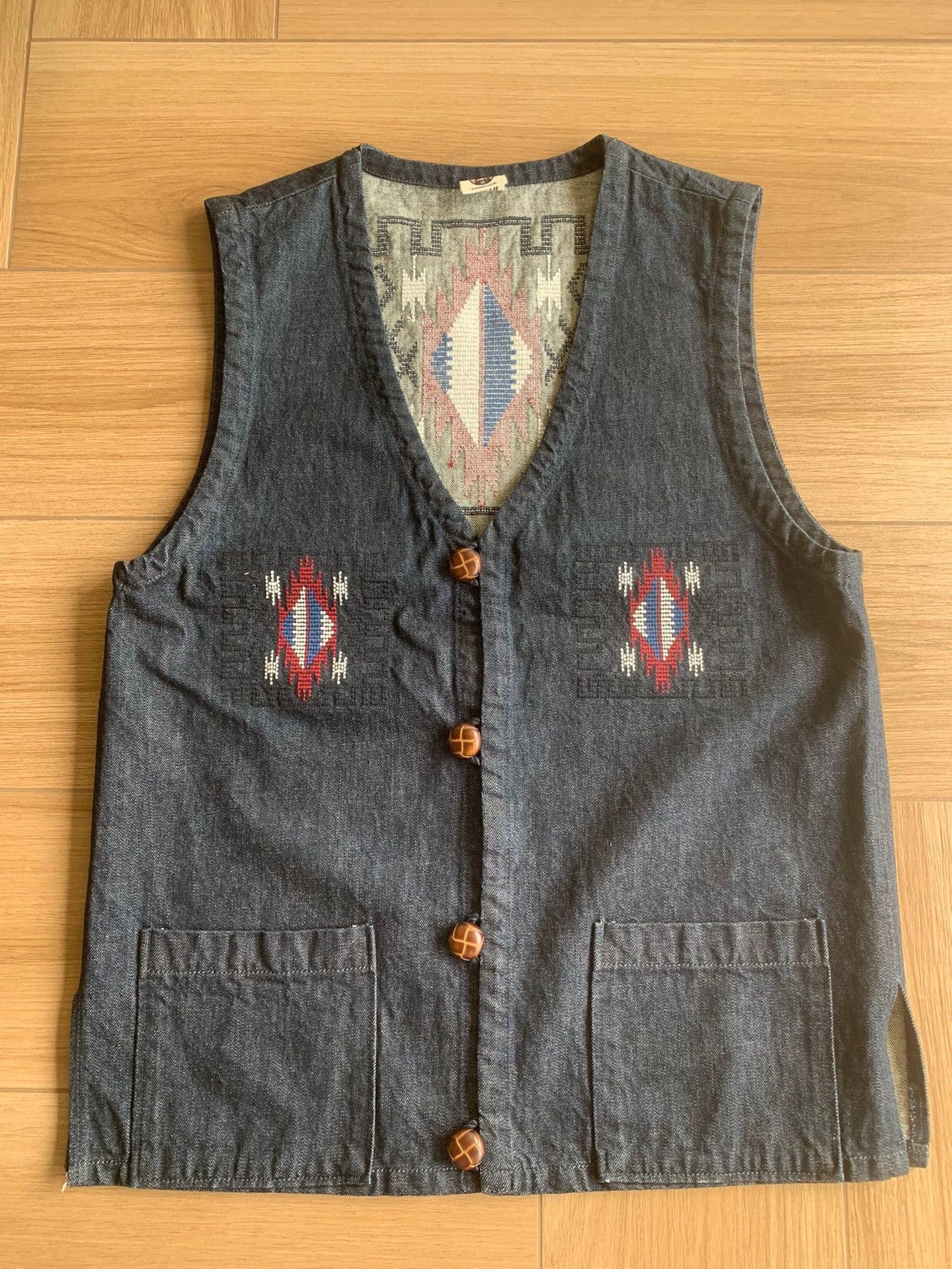 Samurai Jeans SAMURAI JEANS Men's Navajo Woven Denim Vest Size US XXL / EU 58 / 5 - 1 Thumbnail