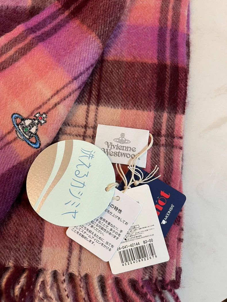 Vivienne Westwood Vivienne Westwood Classic Saturn wool scarf pink Size ONE SIZE - 5 Thumbnail