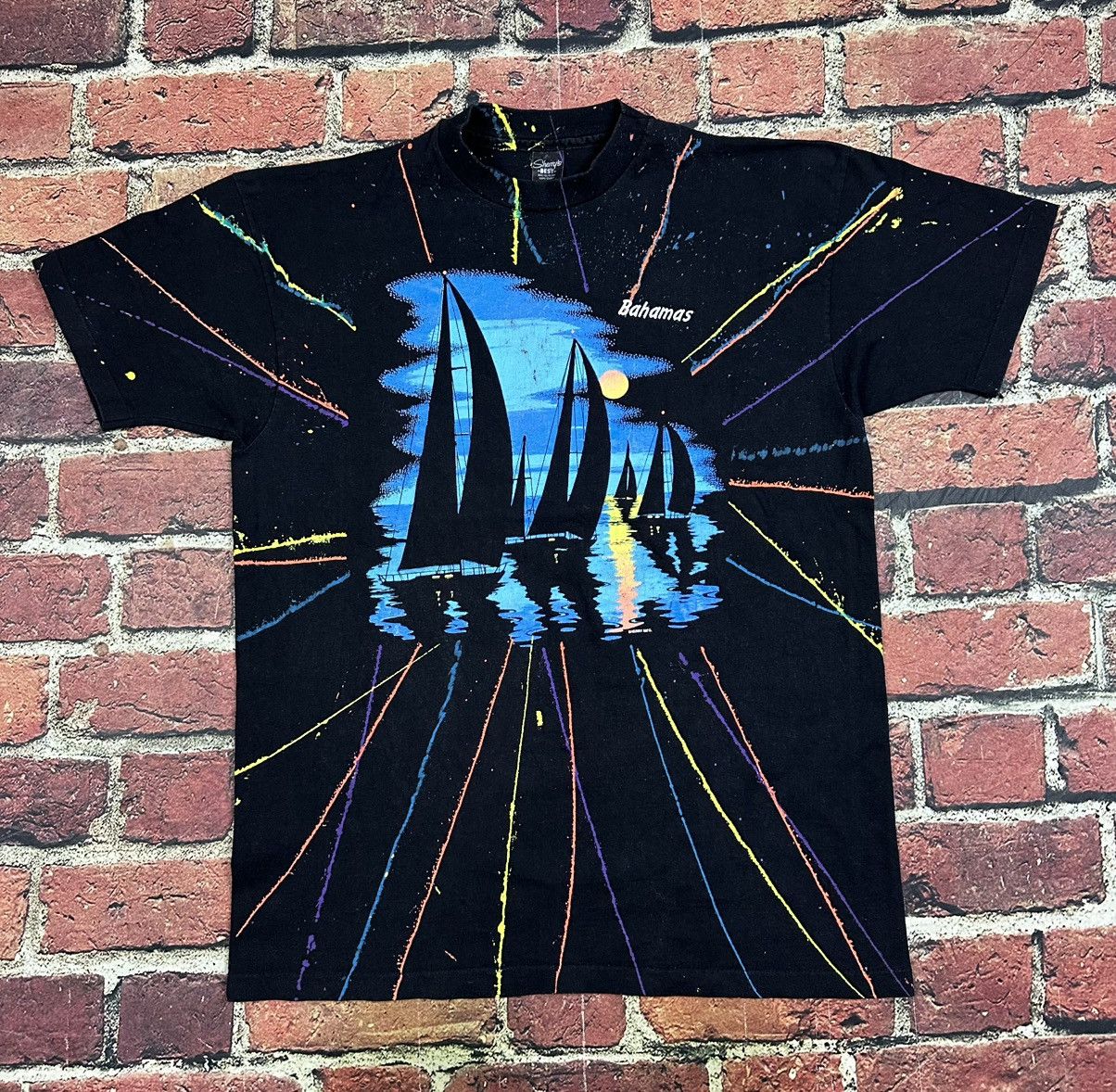 Other Vintage Sailing Tee Bahamas Paint Splatter All Over Print Size US XL / EU 56 / 4 - 1 Thumbnail