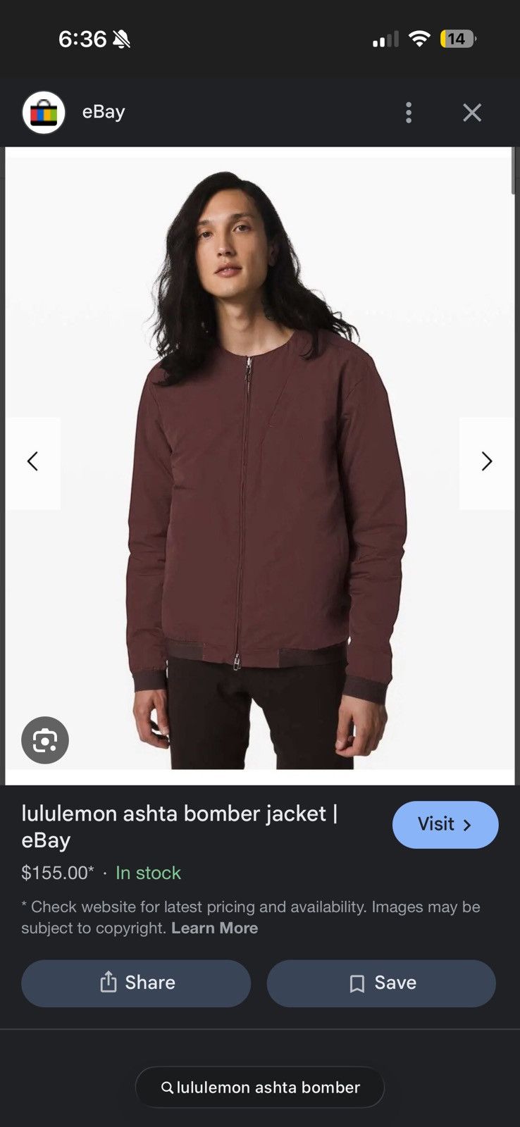 Lululemon Lululemon Lab Ashta reversible bomber maroon Size US M / EU 48-50 / 2 - 7 Thumbnail