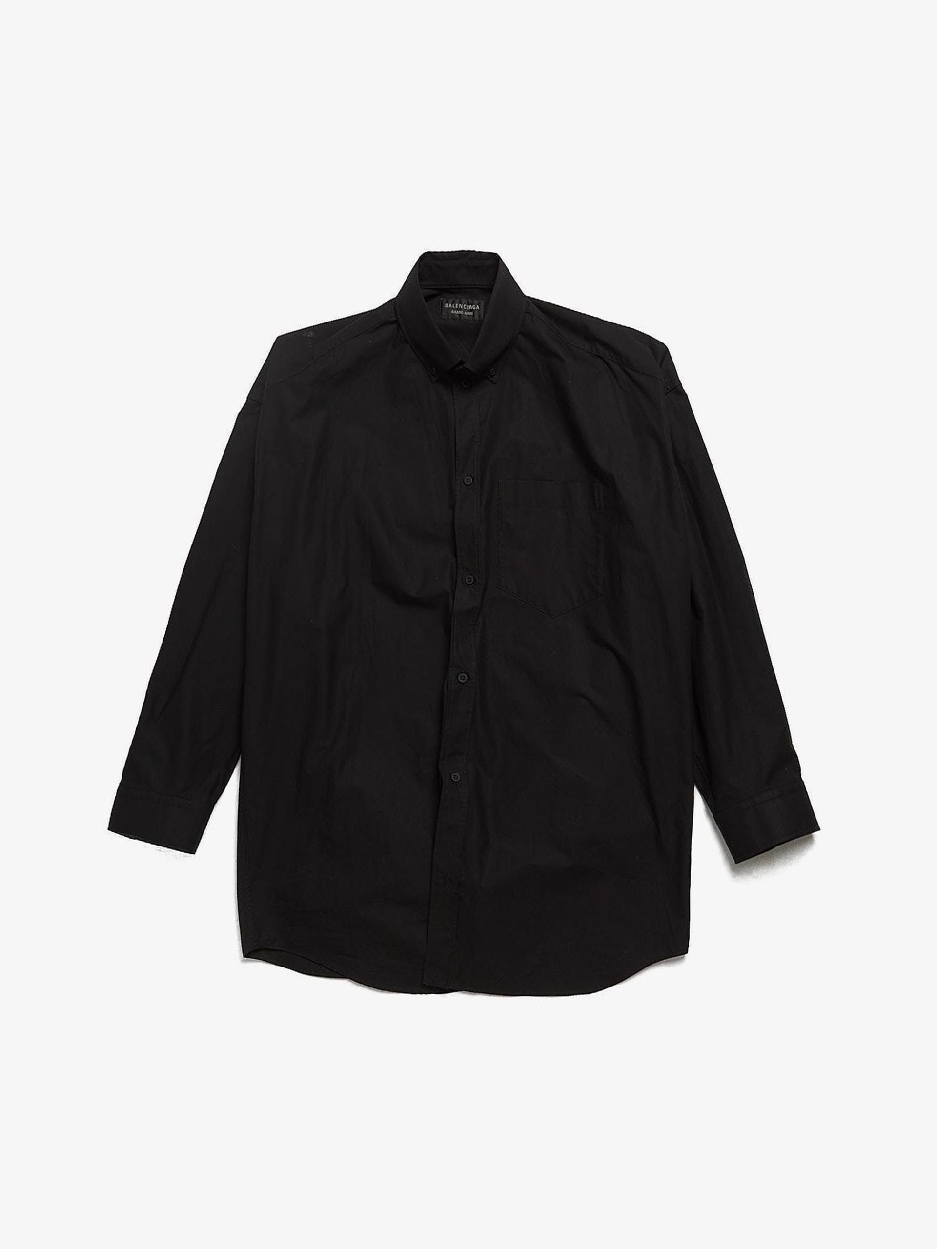 Balenciaga Black Oversized Cotton Overshirt Size US M / EU 48-50 / 2 - 1 Thumbnail