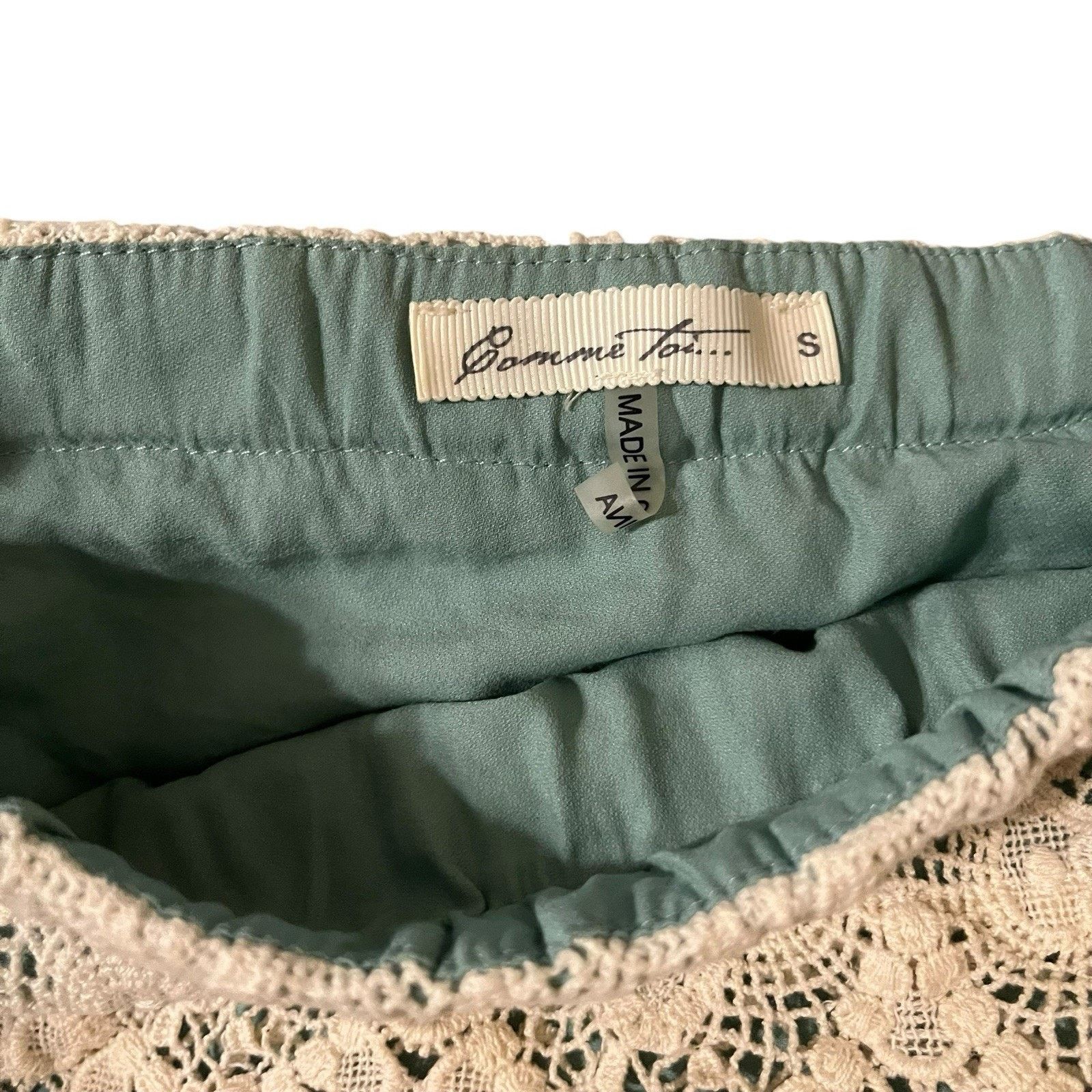 Anthropologie Comme Toi | Crochet Lace Tiered Skirt Cottagecore Croquet Size 27" / US 4 / IT 40 - 4 Thumbnail