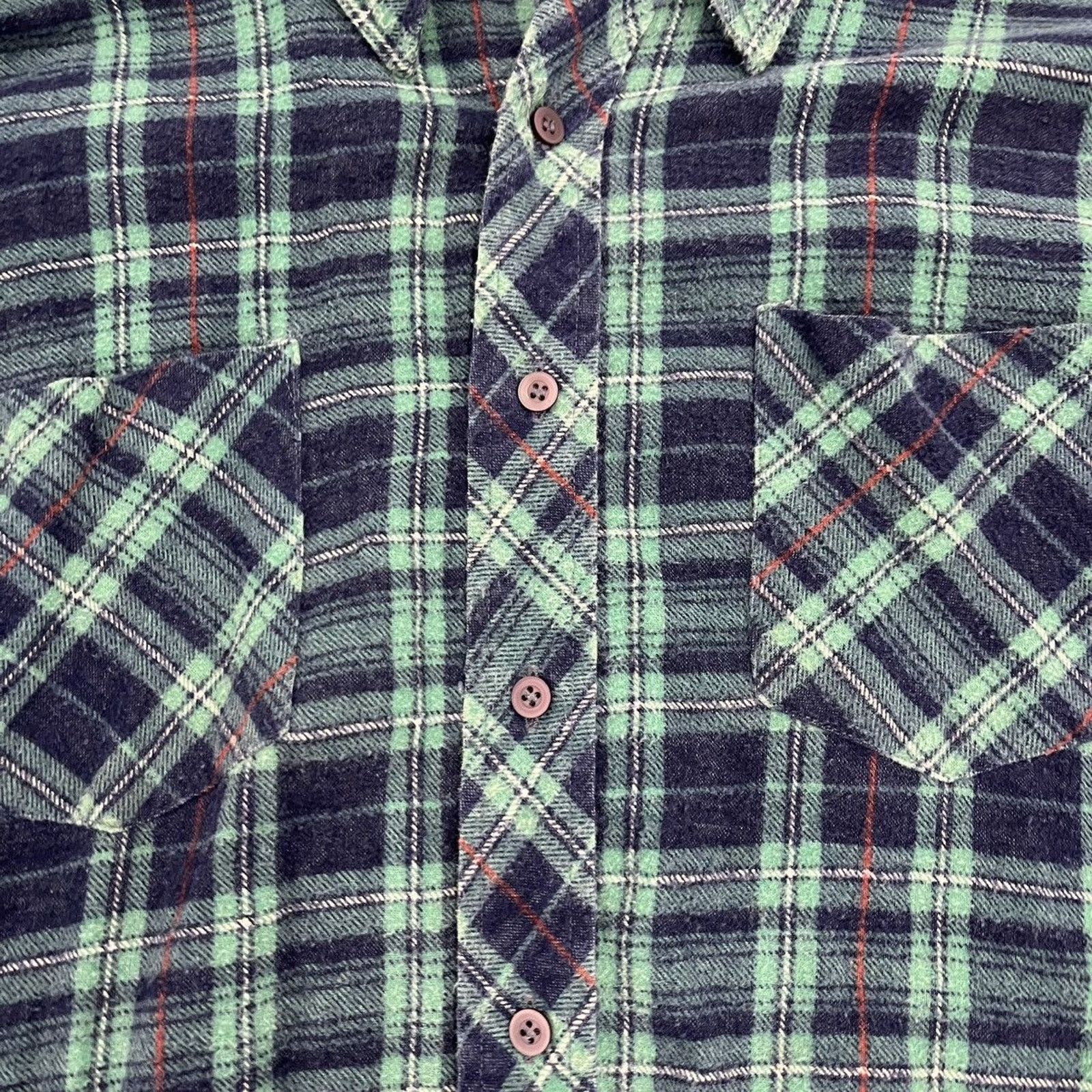 Other Vintage 90s VIP Blue/Green Plaid Cotton Flannel Size US XL / EU 56 / 4 - 2 Thumbnail