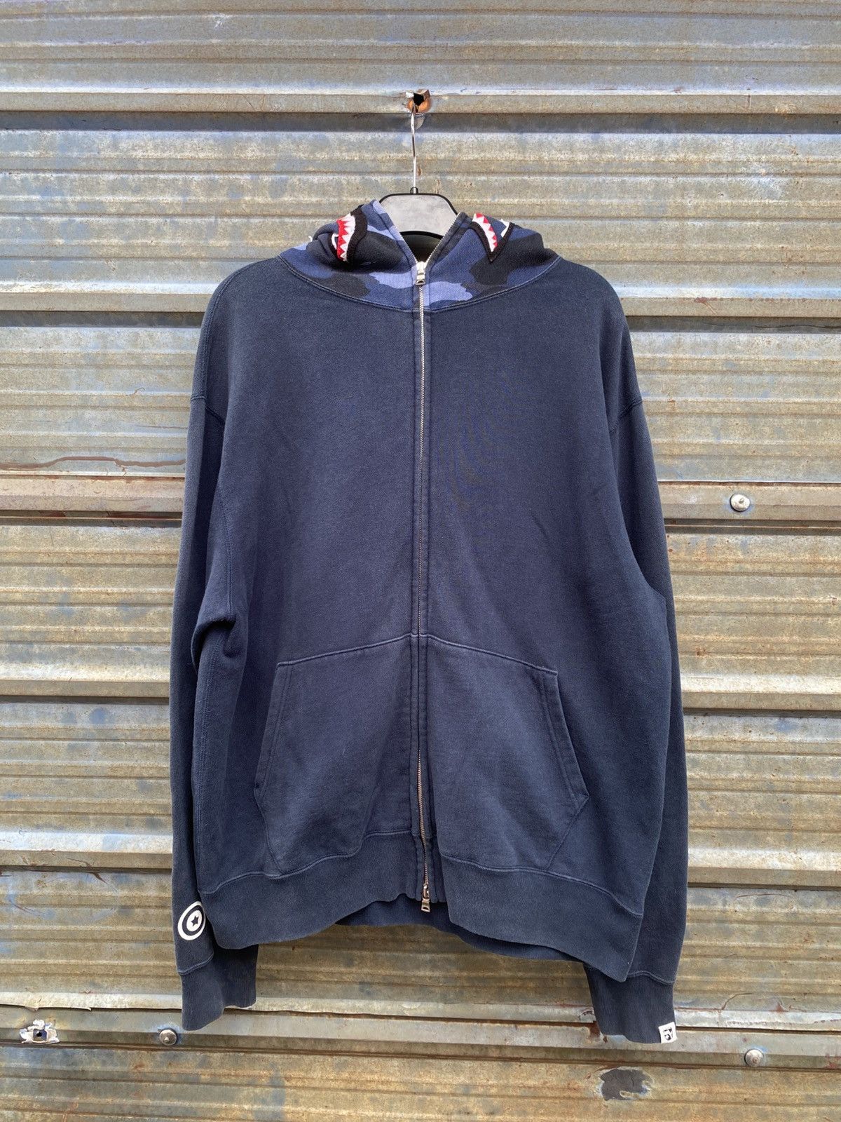 Bape OG Bape Shark WGM Full Zip Navy Hoodie Size US M / EU 48-50 / 2 - 2 Thumbnail
