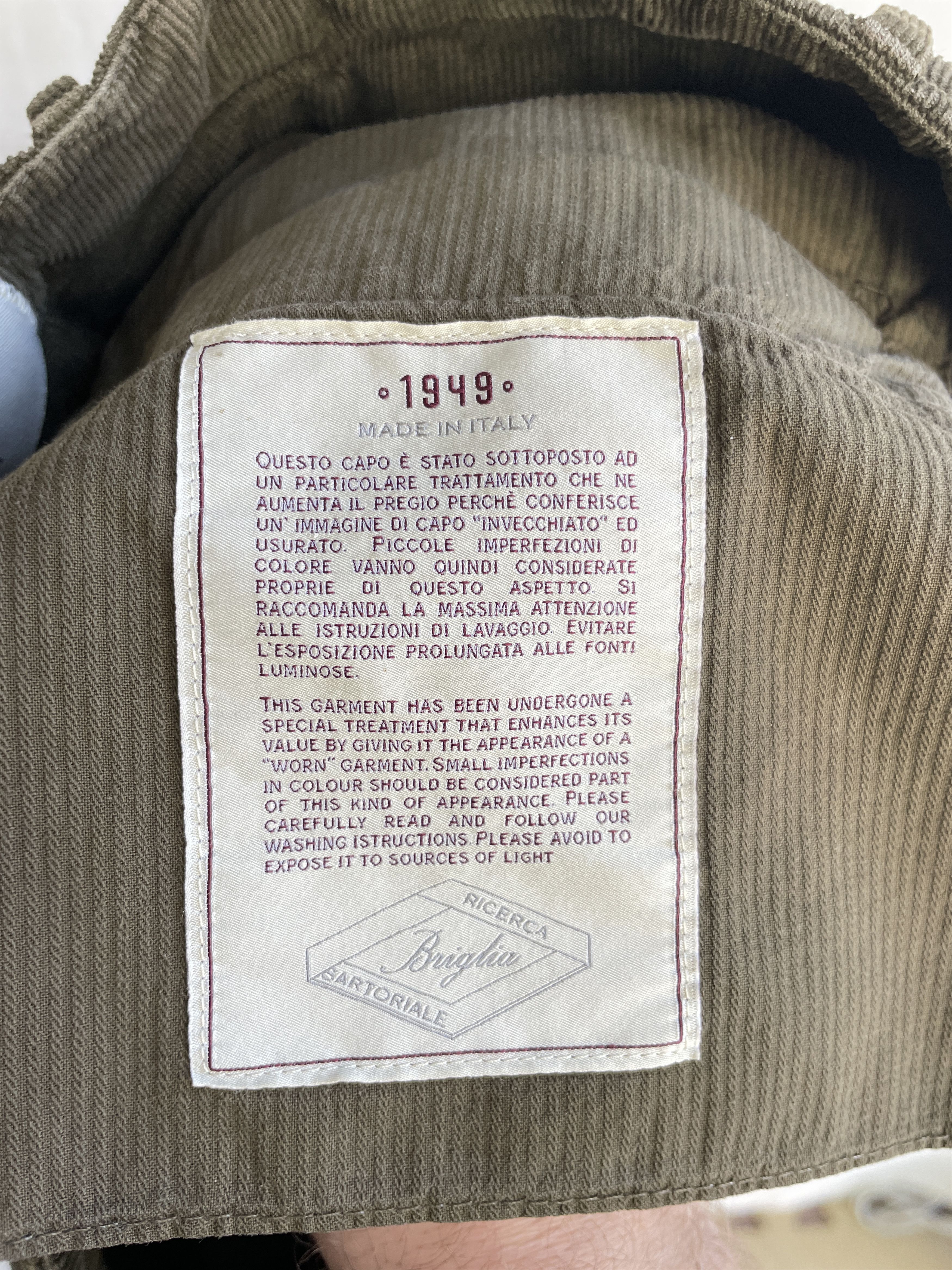 Other Briglia 1949 Slim Fit Corduroy Trousers Size EUR 50 Size US 34 / EU 50 - 12 Thumbnail