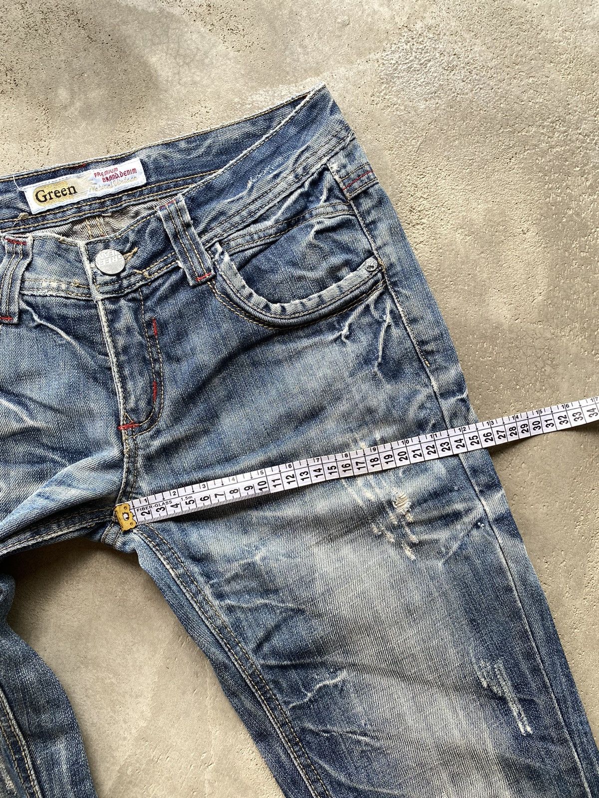 If Six Was Nine × Japanese Brand × Le Grande Bleu (L.G.B.) Green Natural Vintage Distressed Denim Jeans Size US 29 - 14 Thumbnail