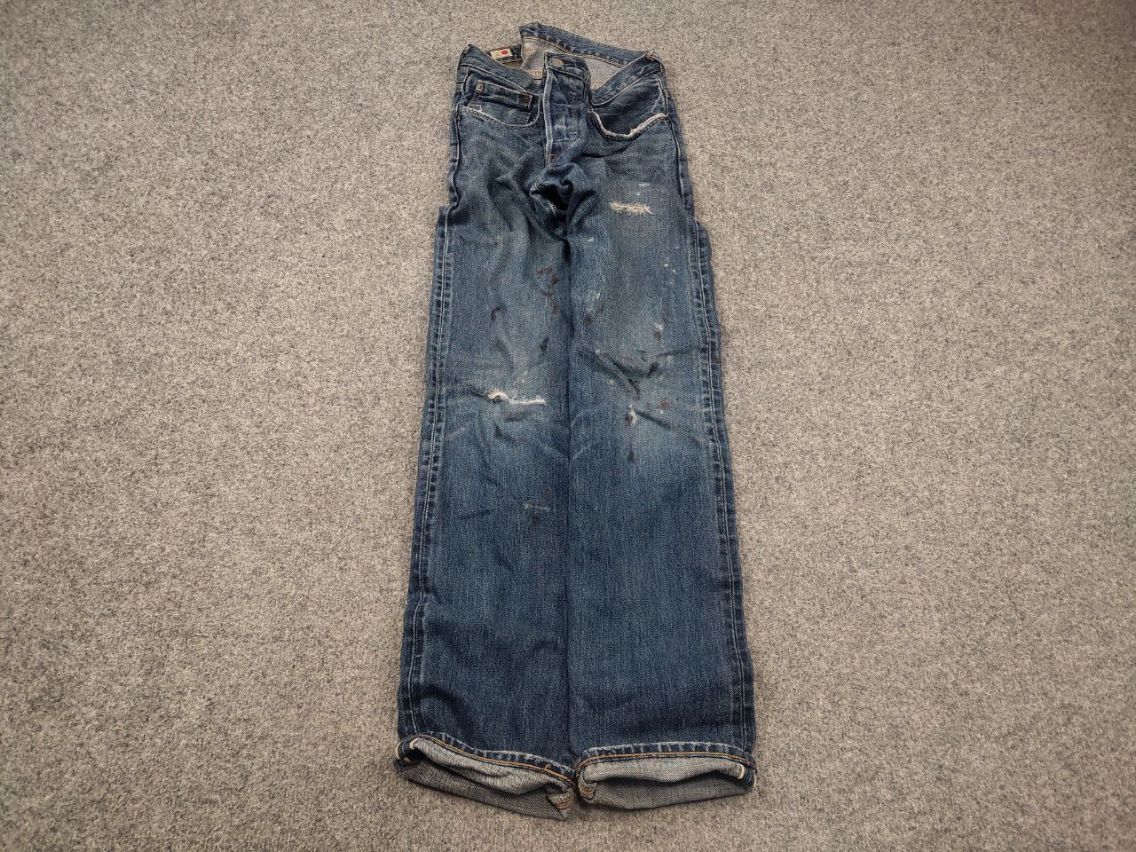 Edwin Vintage 90's Edwin Japan Selvedge paint denim Jeans Ed33m Size US 33 - 2 Thumbnail