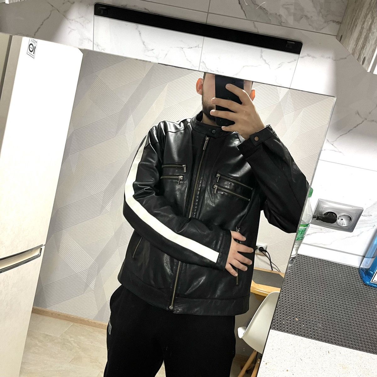 Karl Lagerfeld Karl Lagerfeld Leather jacket Size US L / EU 52-54 / 3 - 5 Thumbnail