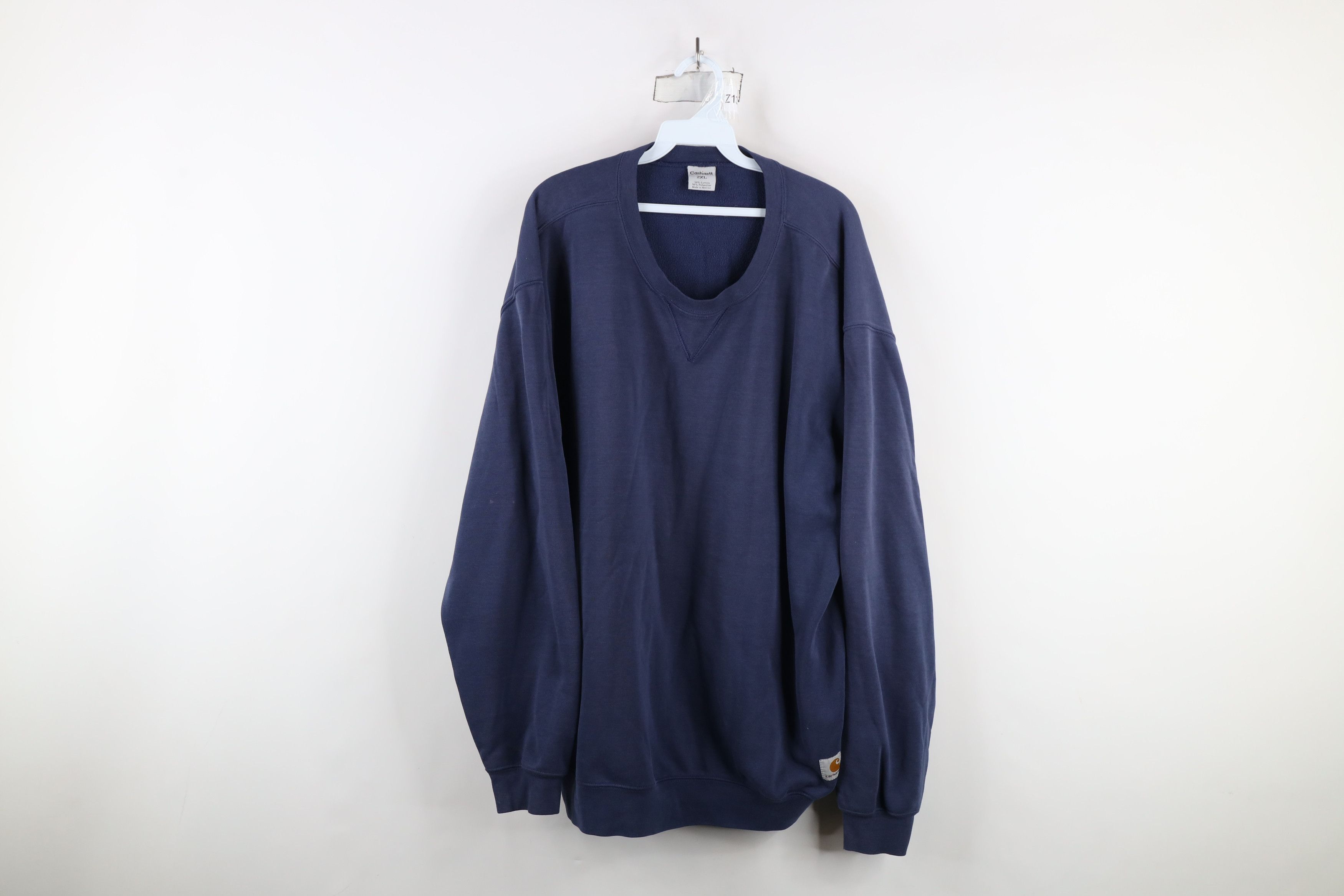 Carhartt × Vintage Vintage 90s Carhartt Spell Out Crewneck Sweatshirt Blue Size US XXL / EU 58 / 5 - 1 Thumbnail