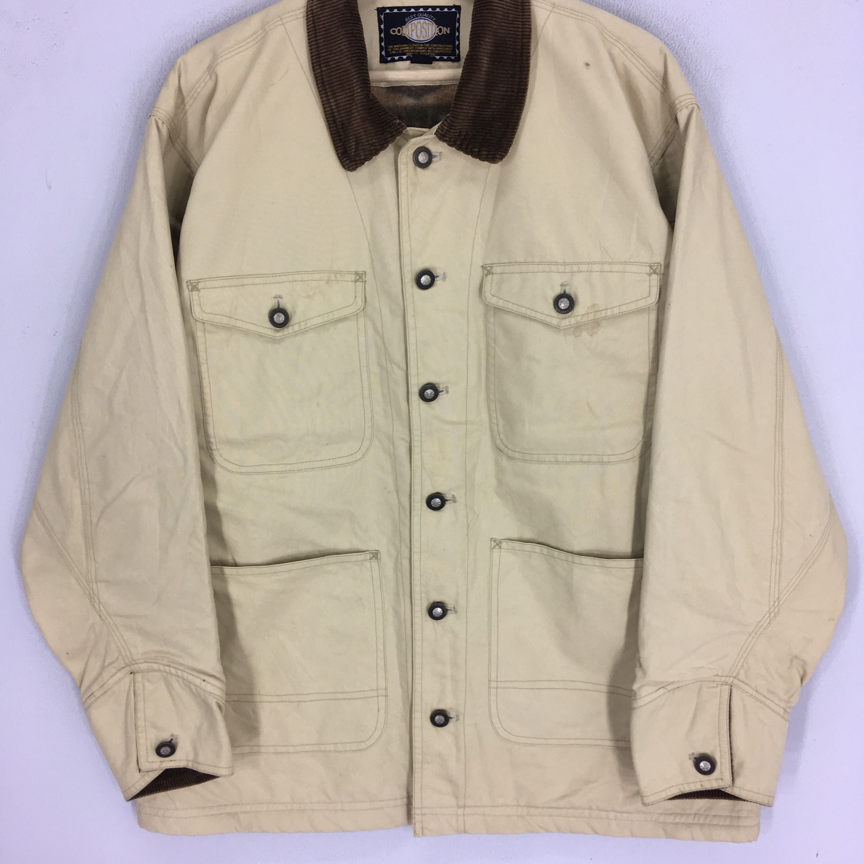 Vintage Vintage 90's Composition American Denim Workwear Jacket Size US L / EU 52-54 / 3 - 4 Thumbnail