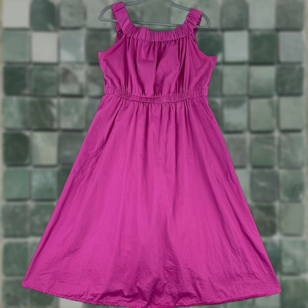 Anthropologie Anthropologie Maeve Mona Dress Womens Large Pink Midi Off the Shoulder Pullover Size L / US 10 / IT 46 - 1 Thumbnail