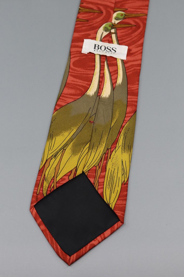 Hugo Boss × Vintage Vintage Hugo Boss Tie with Cranes Size ONE SIZE - 2 Thumbnail