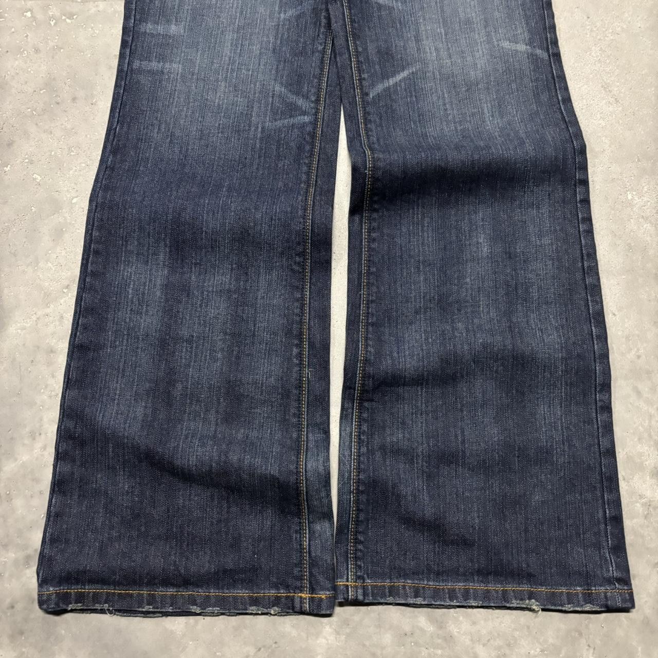 Japanese Brand × Vintage Crazy Vintage Y2K/2000s Grunge Dark Wash Bootcut Denim Jeans! Size US 32 / EU 48 - 6 Thumbnail