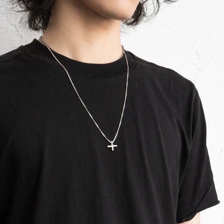 Ma+ M.A.+ Maurizio Amadei Vintage Cross Square Bone Neck Chain Size ONE SIZE - 1 Thumbnail