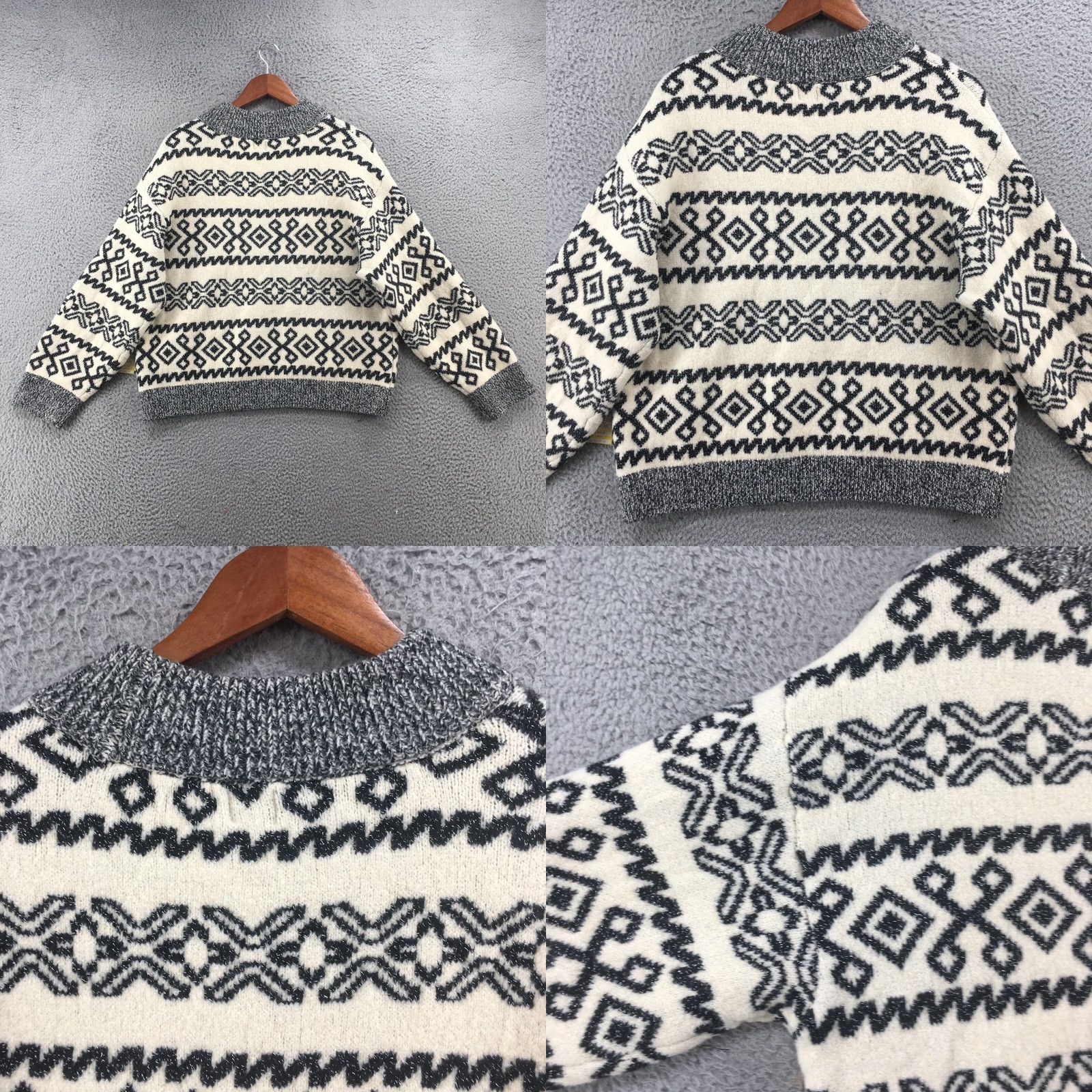 Vintage A New Day Sweaters Womens XL White Crew Neck Long Sleeves Pullover NEW Knit Polyester Argyle/Diamond Casual Size XL / US 12-14 / IT 48-50 - 8 Thumbnail