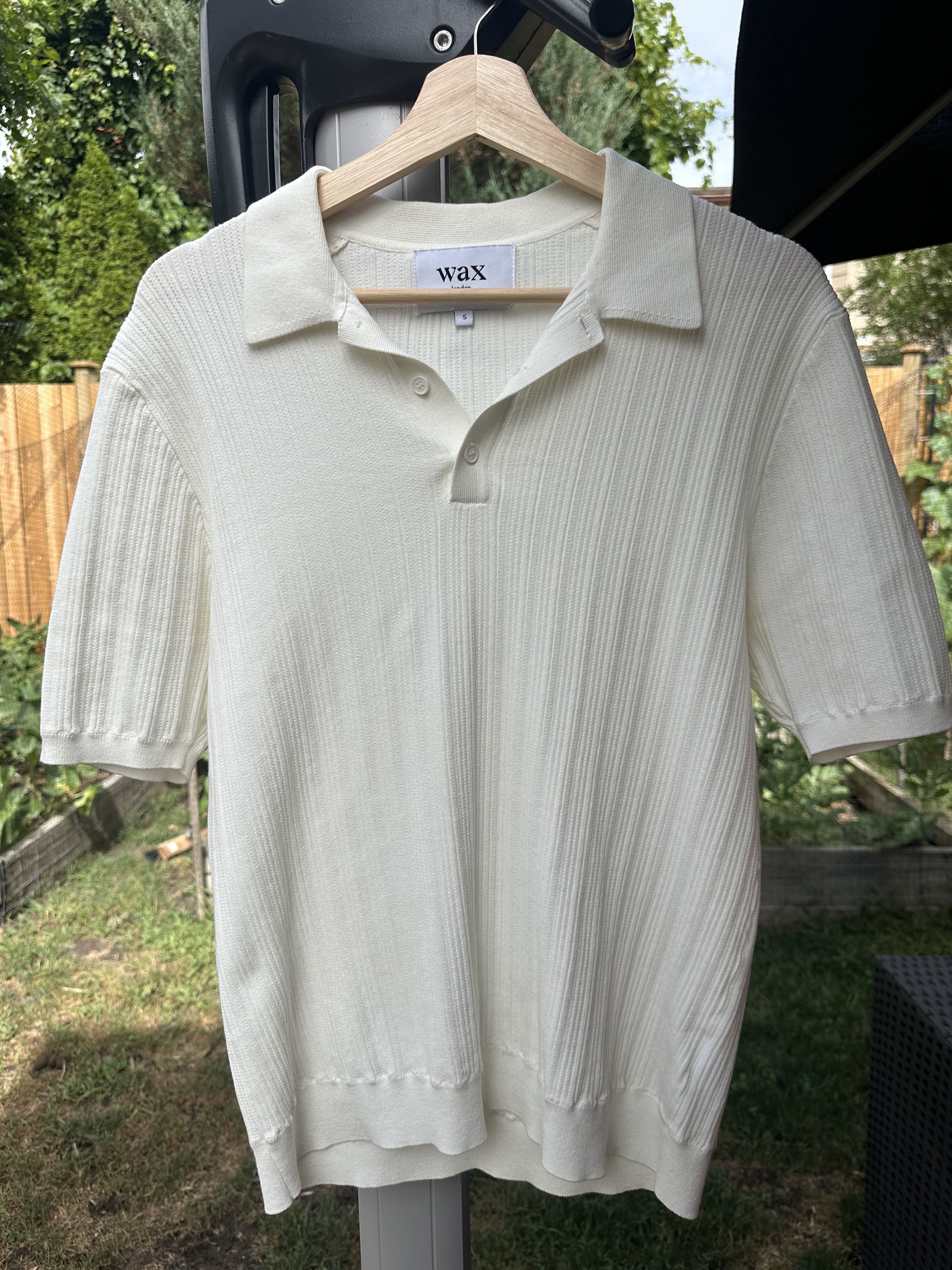Wax London Naples Ecru Textured Knitted Polo Shirt Size US S / EU 44-46 / 1 - 1 Thumbnail