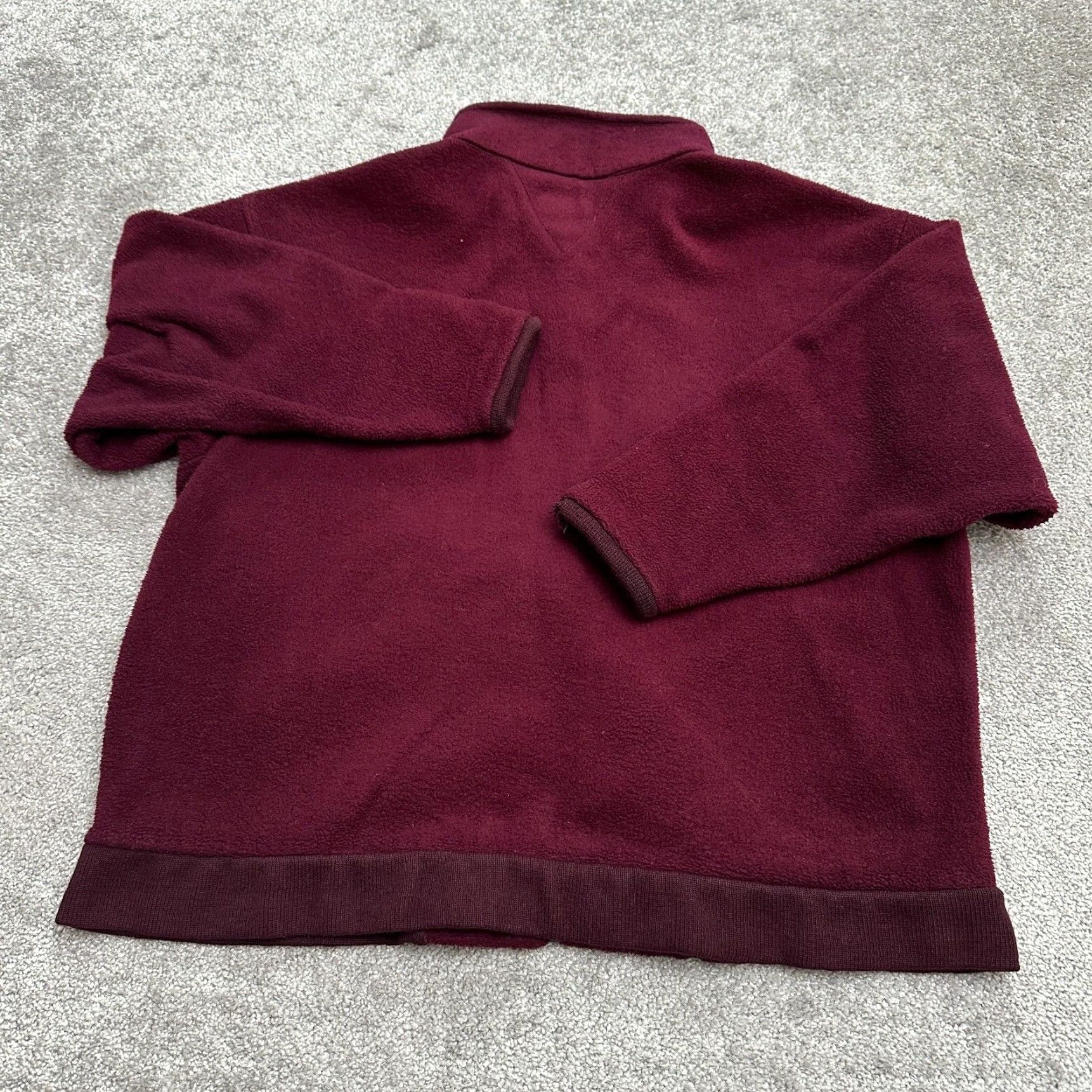 Lands' End Lands' End Fleece Jacket Womens 2X Dark Red Gray Full Zip Pocket Outdoor Hiking Jacket 2X Red Gray Fleece Zip Size XXL / US 16-18 / IT 52-54 - 2 Thumbnail
