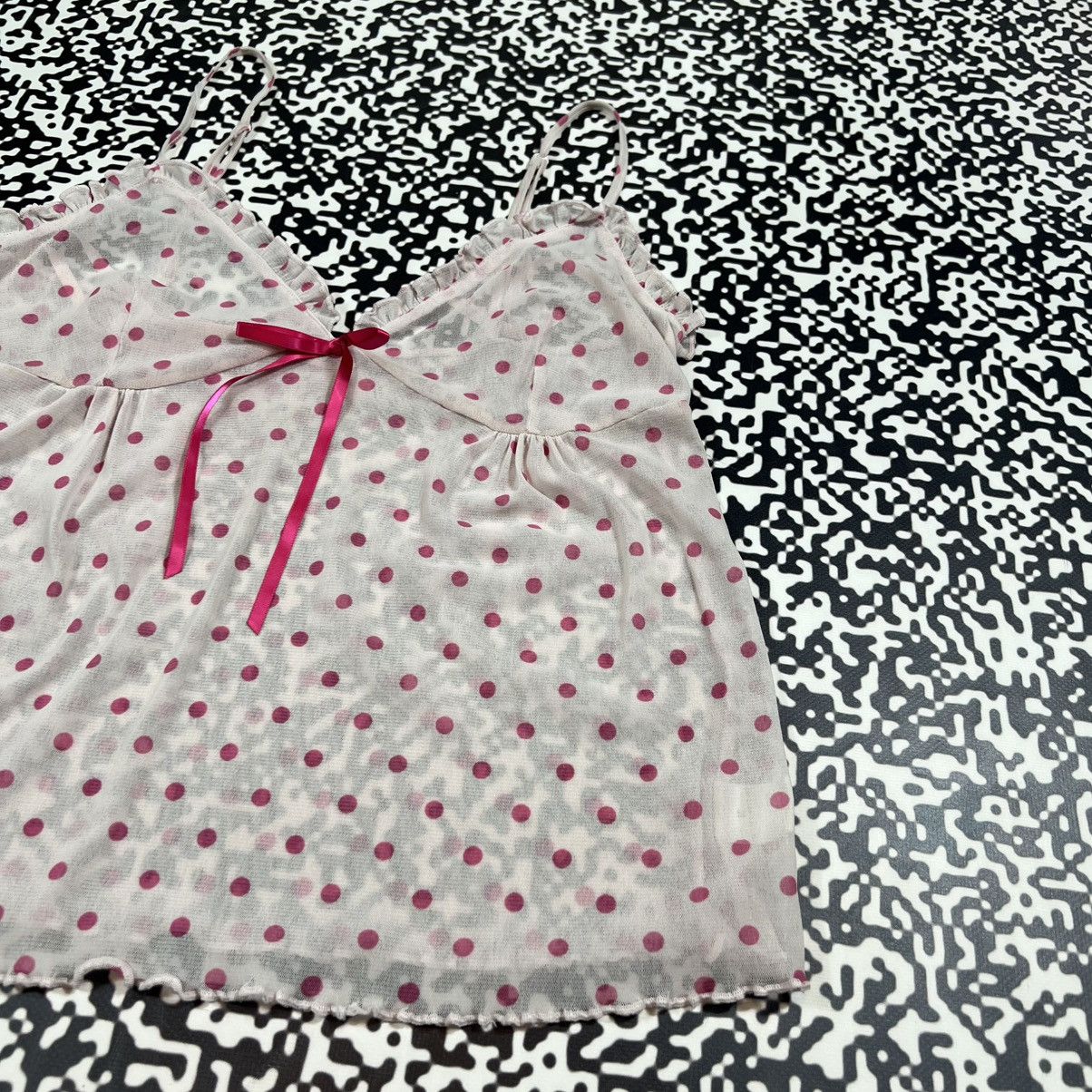 Vintage Vintage Y2K Sexy Mesh Dot Night Retro Tank Top 90s Style Size M / US 6-8 / IT 42-44 - 5 Thumbnail