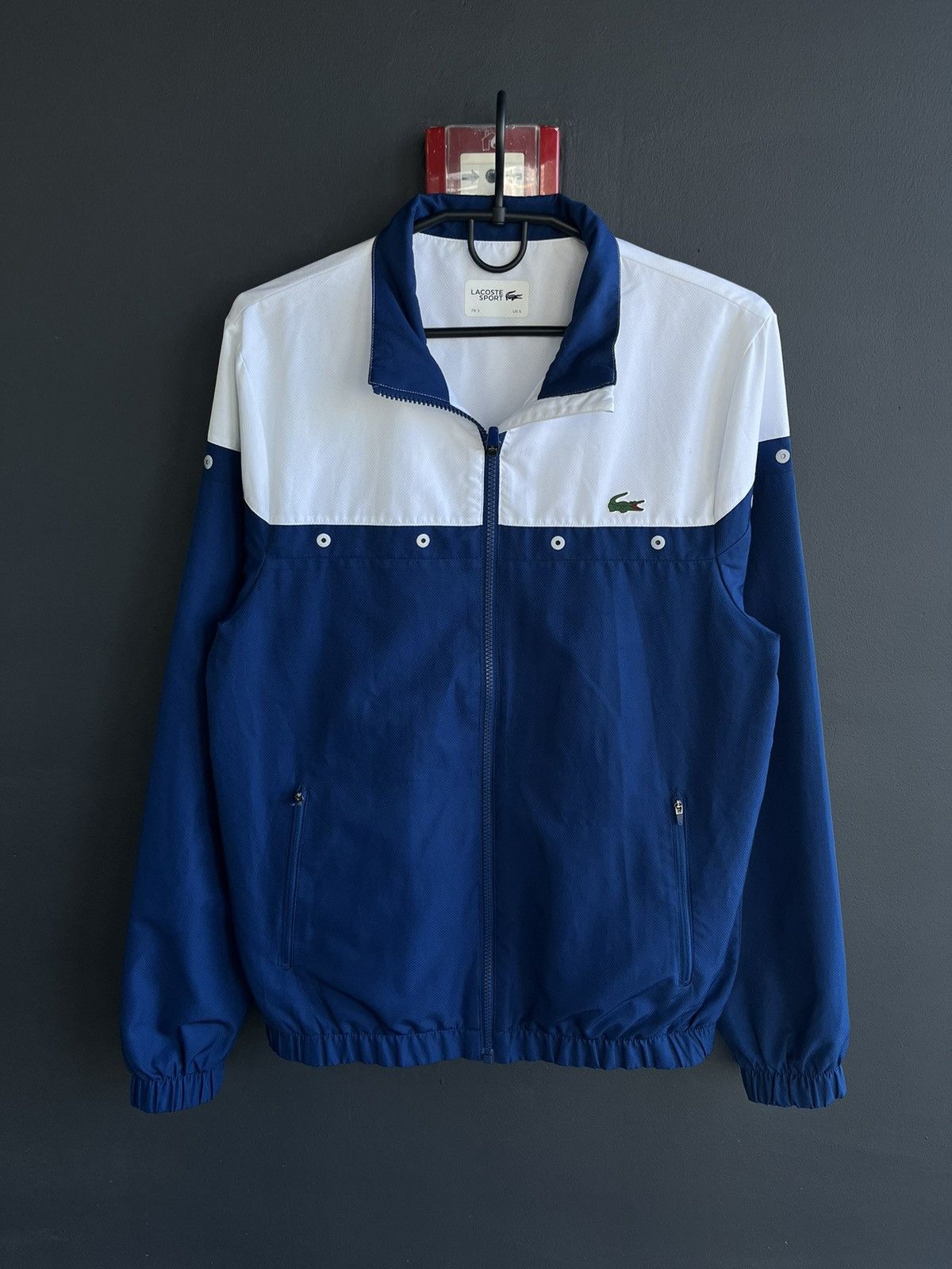 Pre-owned Lacoste X Vintage Lacoste Sport Track Nylon Drill Light Jacket Y2k In White