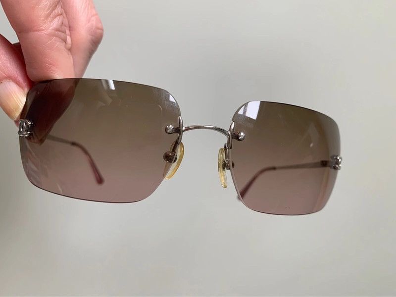 Chanel Chanel Sunglasses 4017 Rhinestone Logo Rimless Vintage Size ONE SIZE - 11 Thumbnail