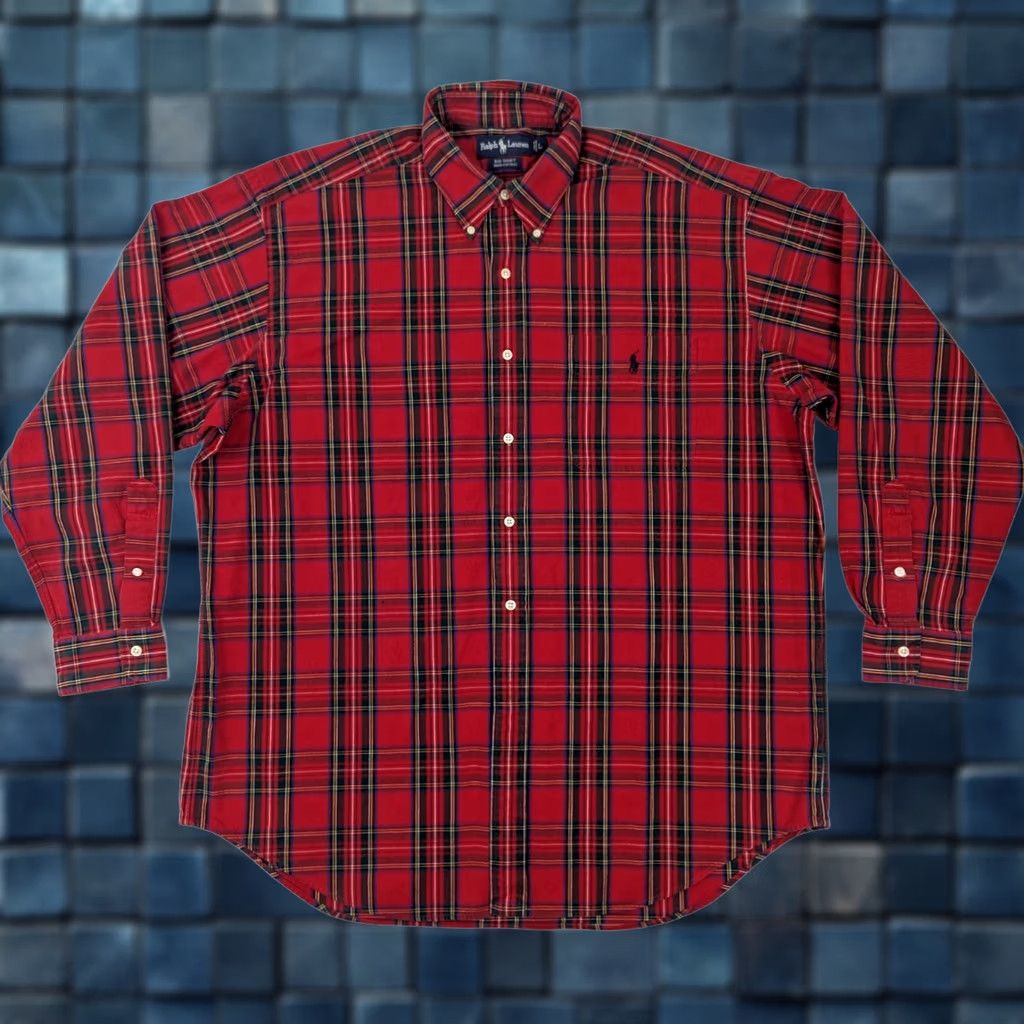 Polo Ralph Lauren Polo Ralph Lauren Button-Up Shirt Men L Red Plaid Big Shirt Vintage Ralph Lauren Cotton Flannel Size US L / EU 52-54 / 3 - 1 Thumbnail