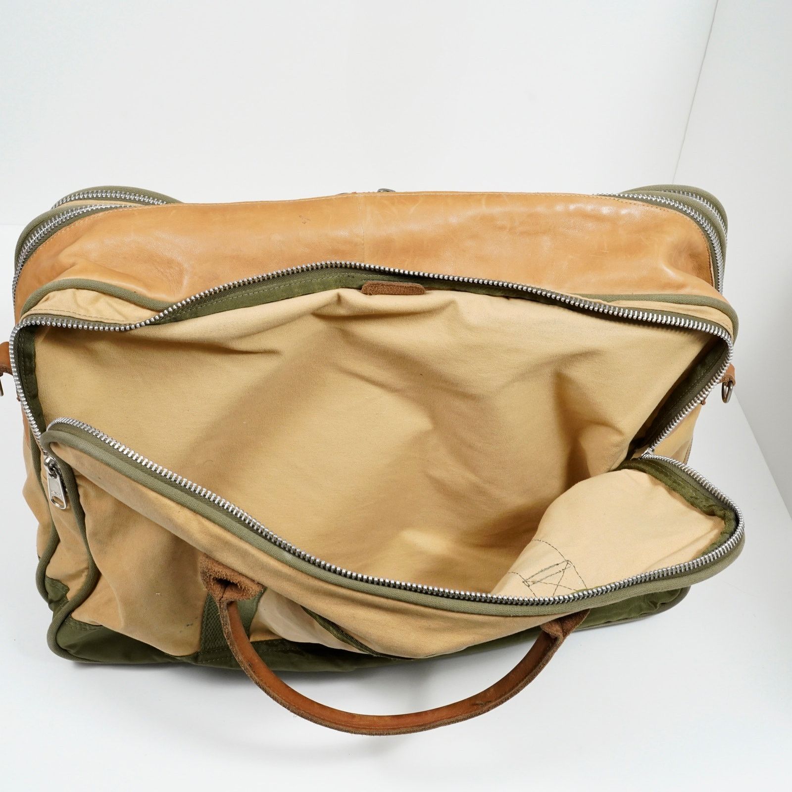 J.W. Hulme Co. VTG J.W. Hulme Co Canvas Leather Duffel Bag #4 Lenzip USA Size ONE SIZE - 19 Thumbnail