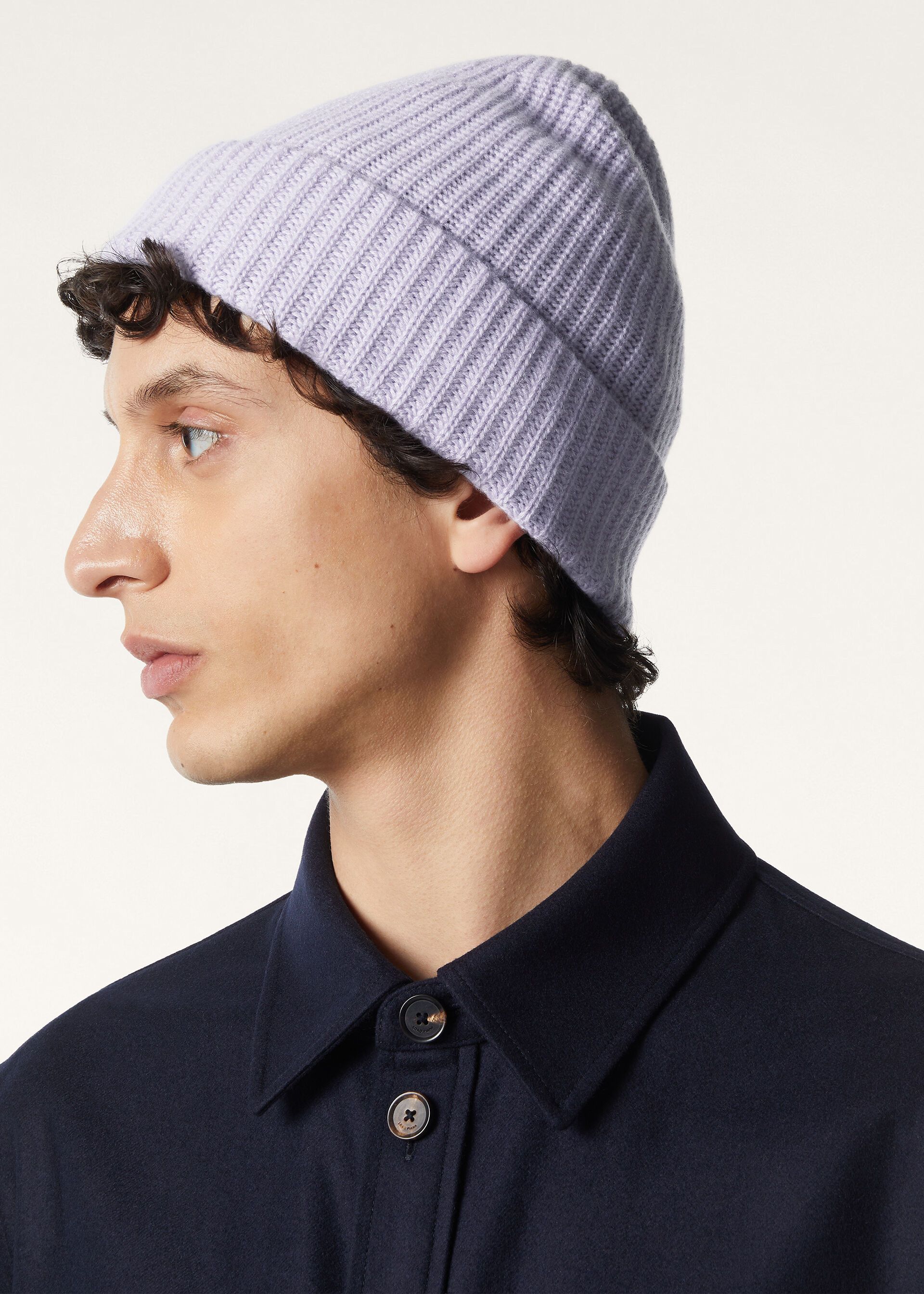 Loro Piana os11x0426 FXM0042 Size: OS / Sergio Beanie Hat / Cap Violet Size ONE SIZE - 4 Thumbnail