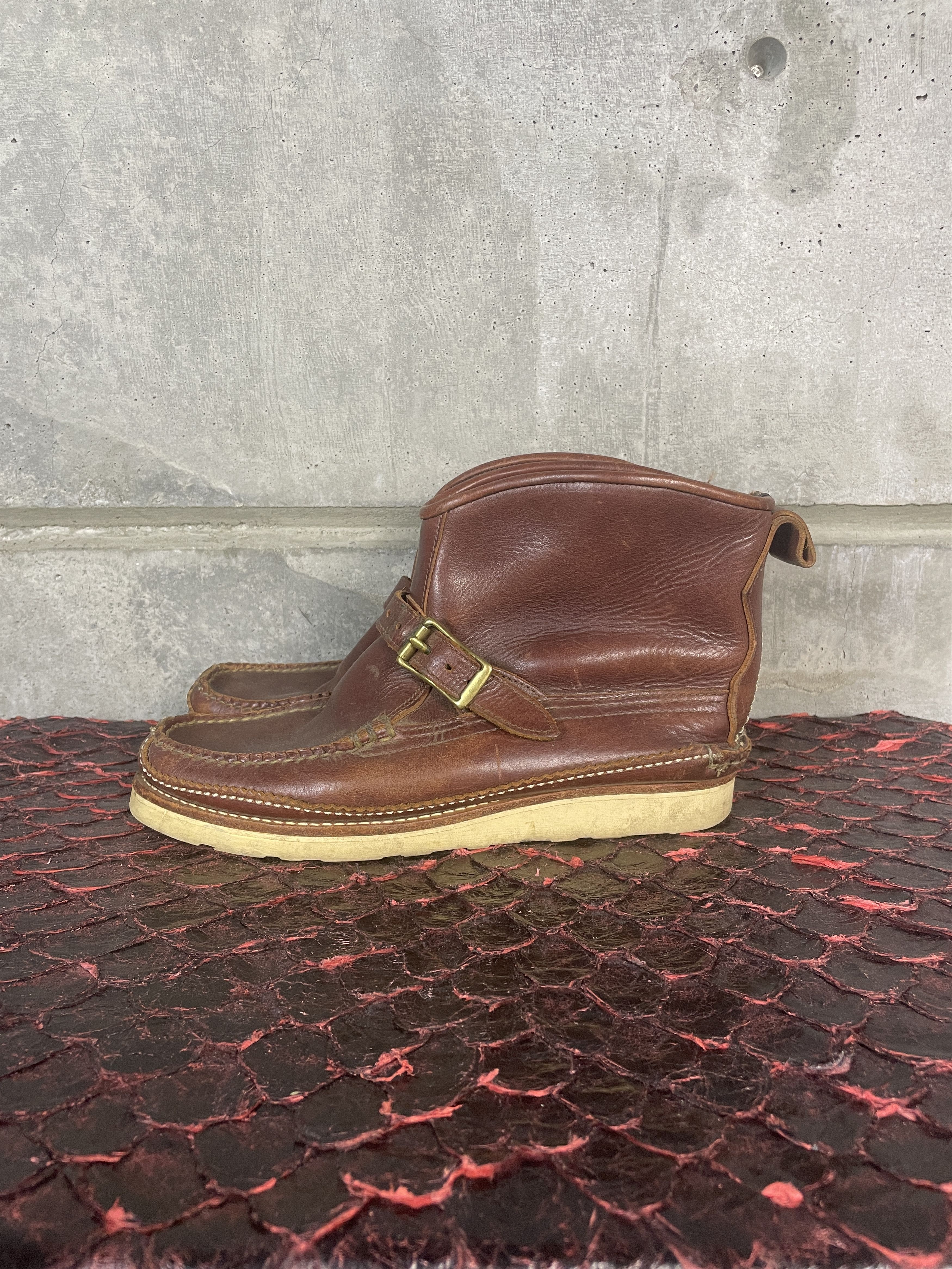 Yuketen Buckled Leather Hunting Boots