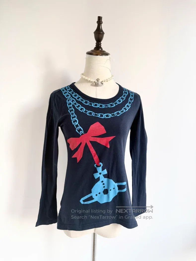 Vivienne Westwood Vivienne Westwood Navy Blue Bow Saturn Underwear Top T-Shi Size M / US 6-8 / IT 42-44 - 1 Thumbnail