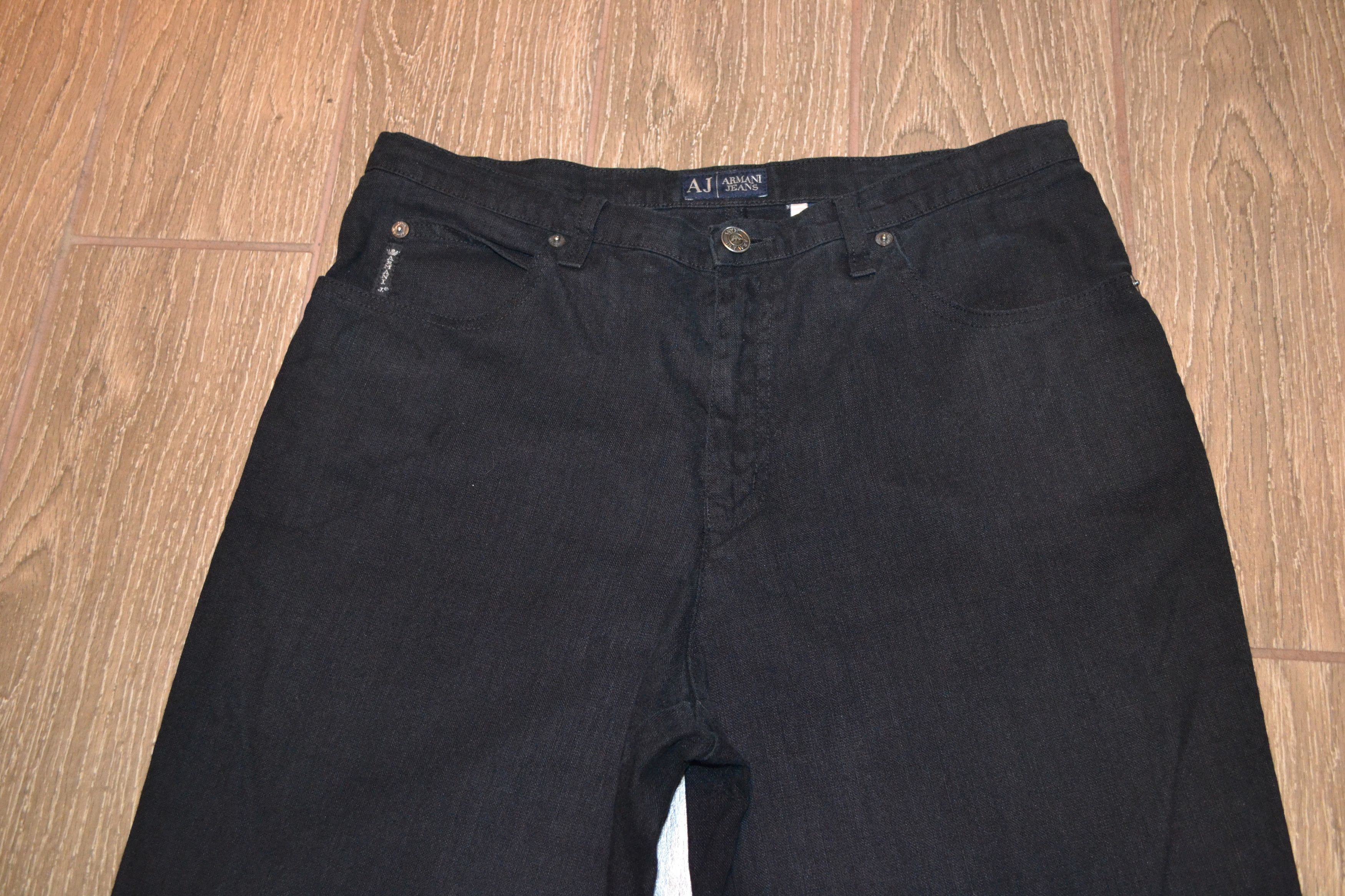 Armani Vintage Armani Jeans Black Linen Pants - W32 Size US 32 / EU 48 - 3 Thumbnail
