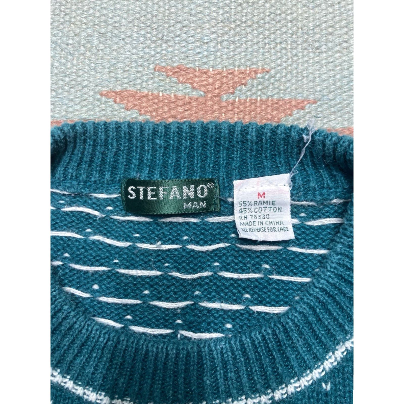 Vintage VINTAGE 80s 90s pullover sweater ramie cotton Birds Eye Stefano men’s M Medium Size US M / EU 48-50 / 2 - 4 Thumbnail