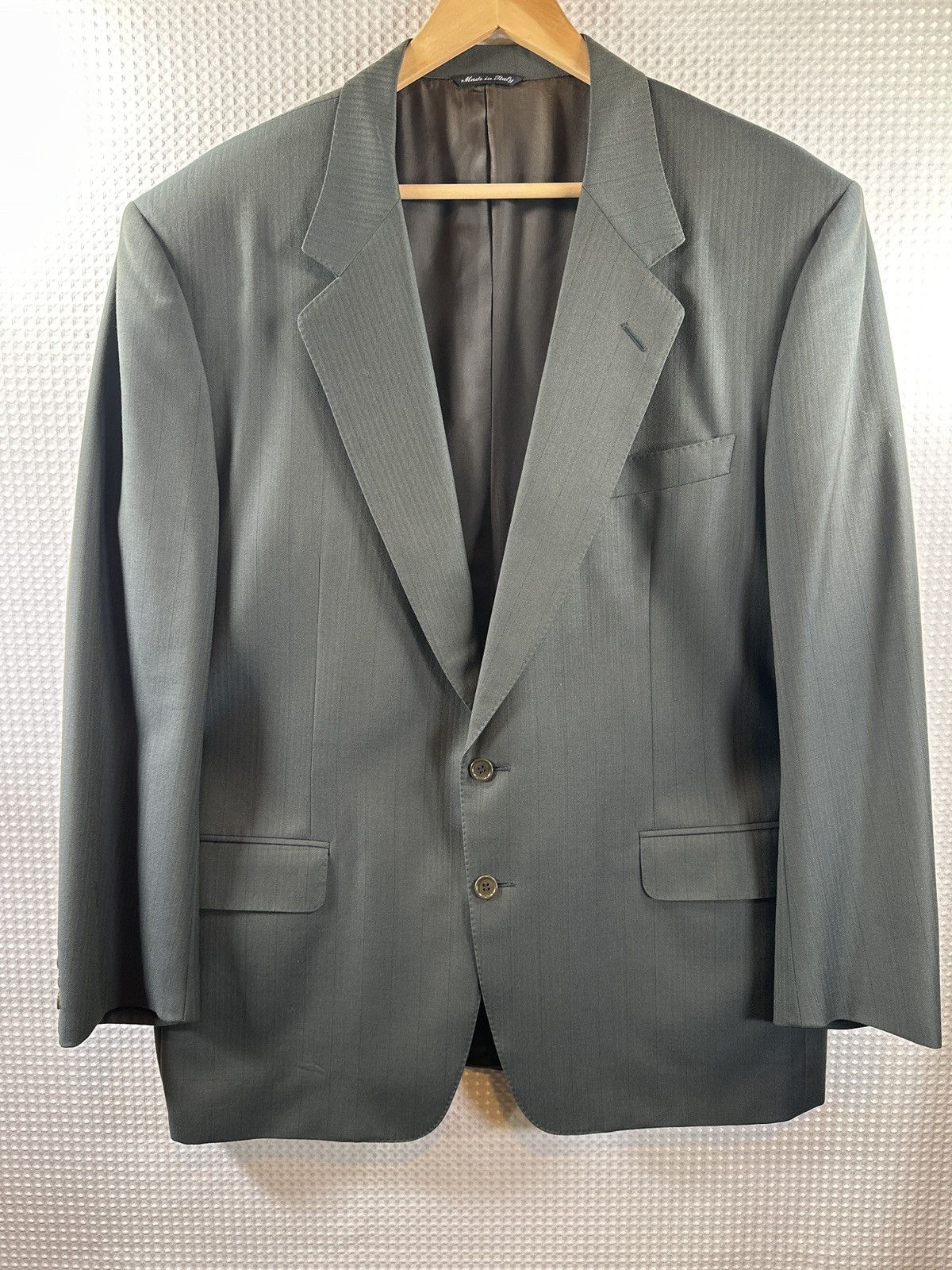 Canali Canali Milano Dark Green Wool Suit Size 44R - 1 Thumbnail