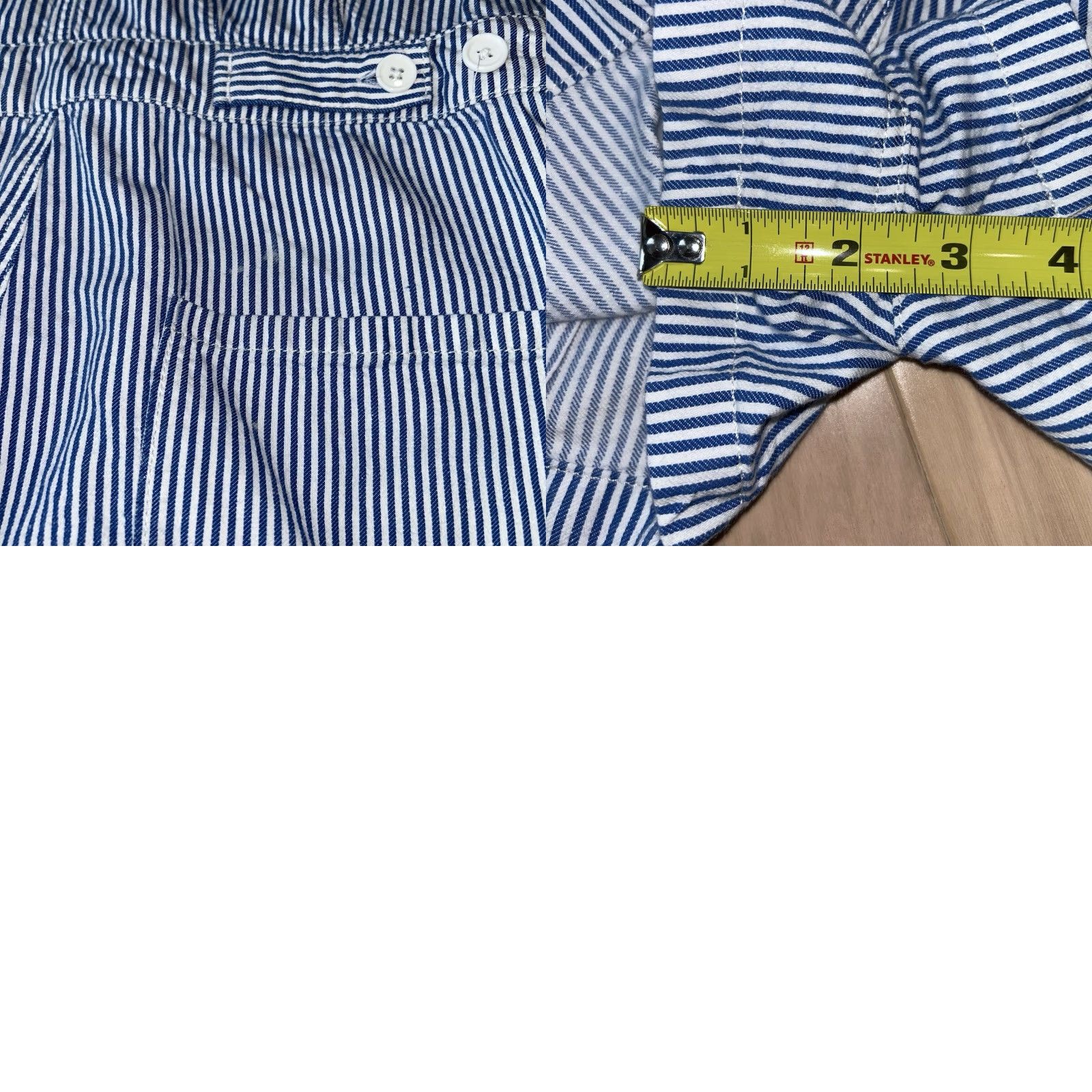 Outerknown Outerknown S.E.A. Suit Shortall Romper Women’s Small Hickory Stripe Navy Blue & White Size 28" / US 6 / IT 42 - 8 Thumbnail