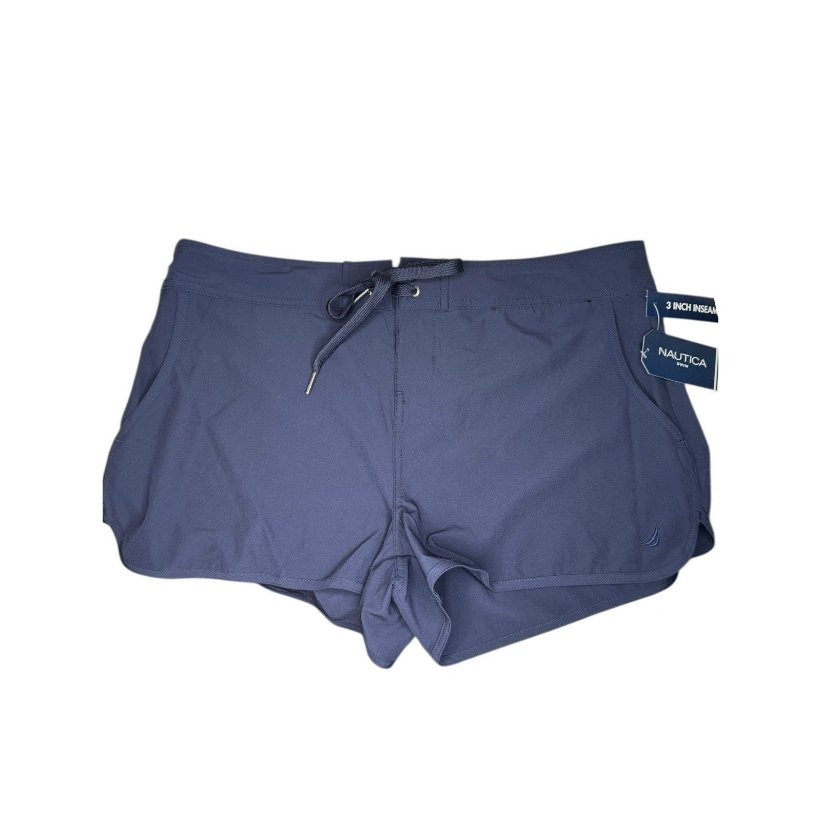 Nautica Nautica NEW Board Shorts Navy Blue Swim 3” inseam Pockets Size ONE SIZE - 1 Thumbnail