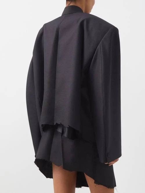 Balenciaga o1in1g1024 Dup / Cropped Tuxedo Blazer in Black Size XS / US 0-2 / IT 36-38 - 8 Thumbnail