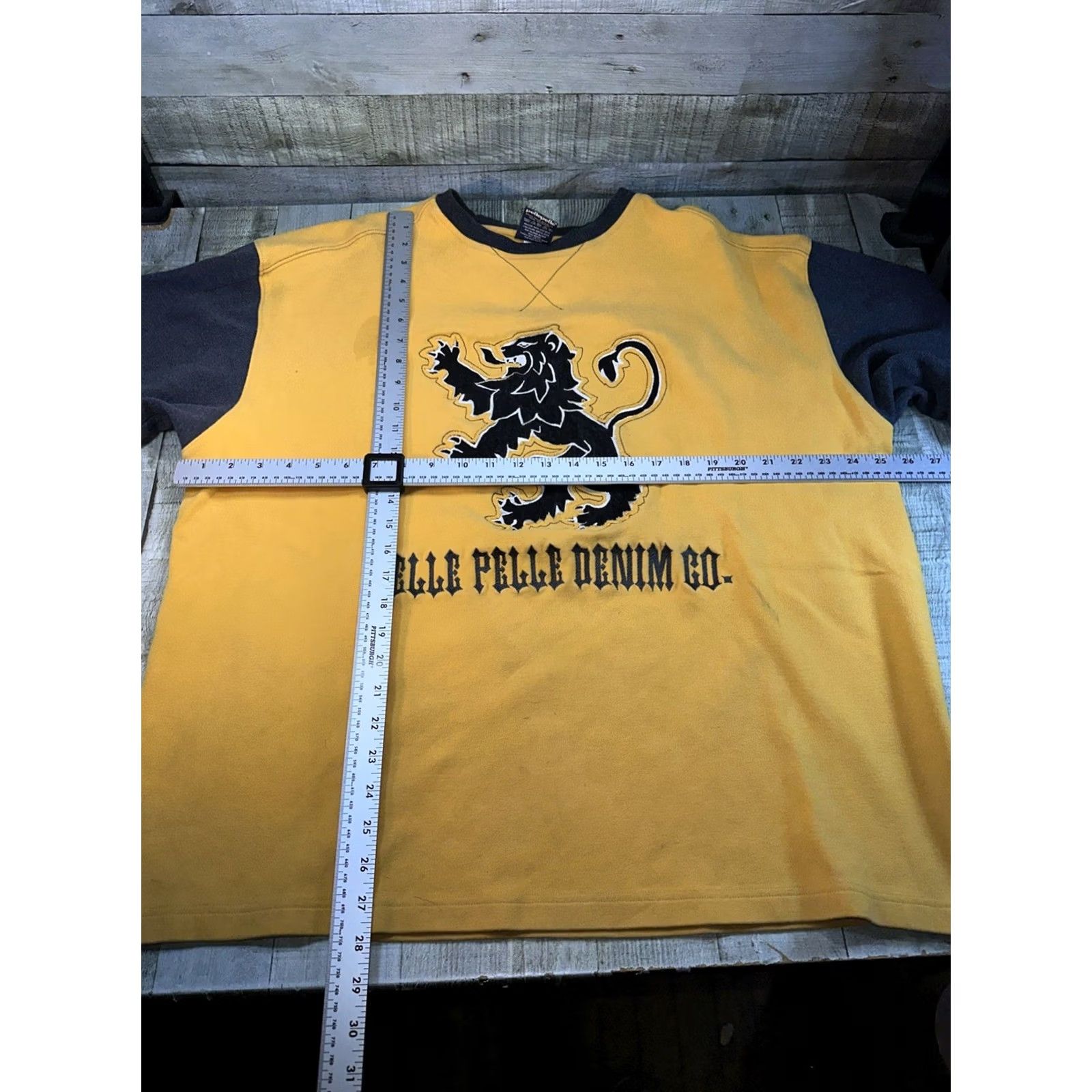 Pelle Pelle VINTAGE Pelle Pelle Denim Co Sweatshirt 2XL Gray Mens Hip Hop Lion Crest Size US XXL / EU 58 / 5 - 5 Thumbnail