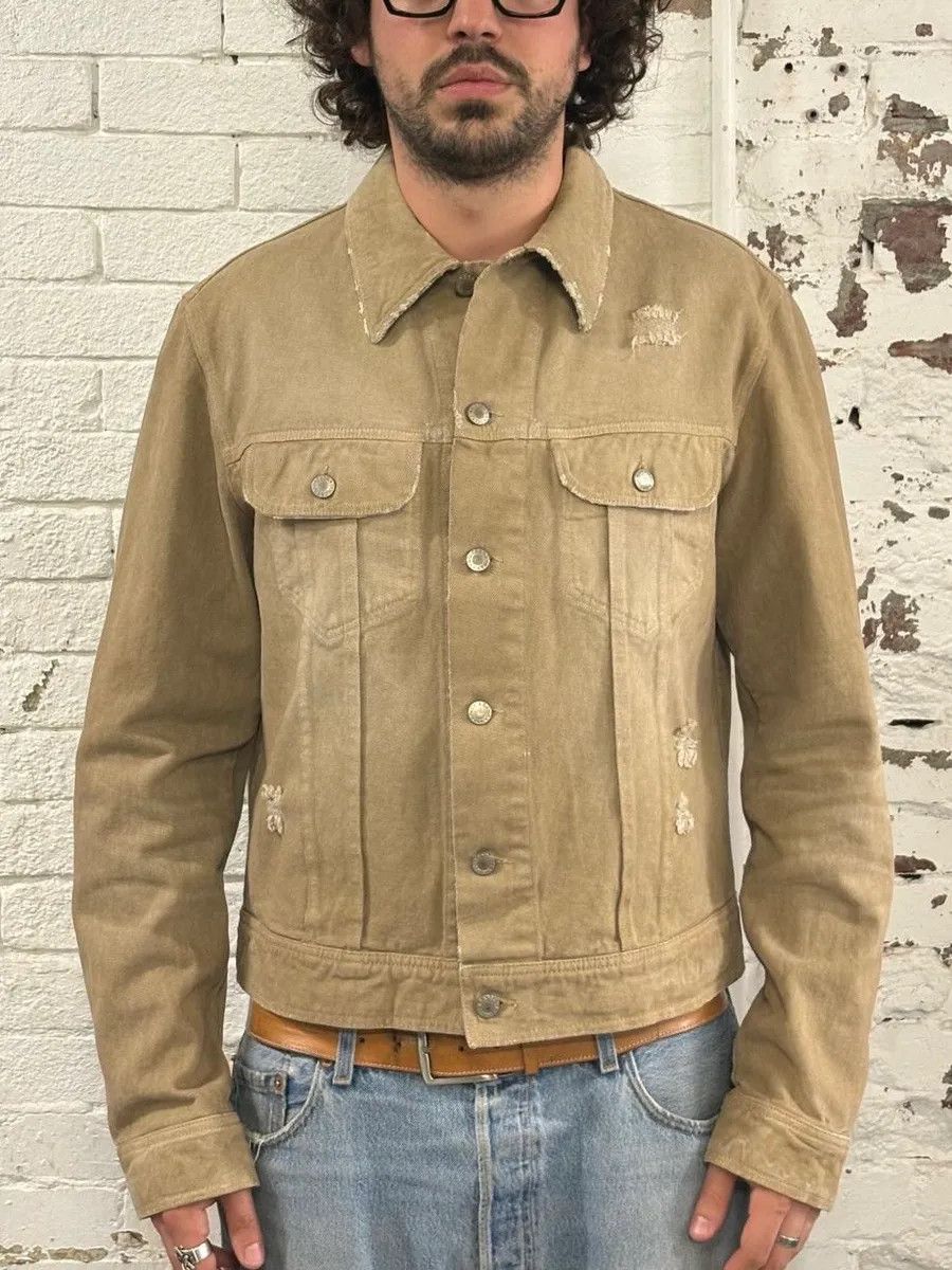 Dolce & Gabbana AW2001 Dolce & Gabbana Distressed Beige Denim Jacket Size US M / EU 48-50 / 2 - 2 Thumbnail