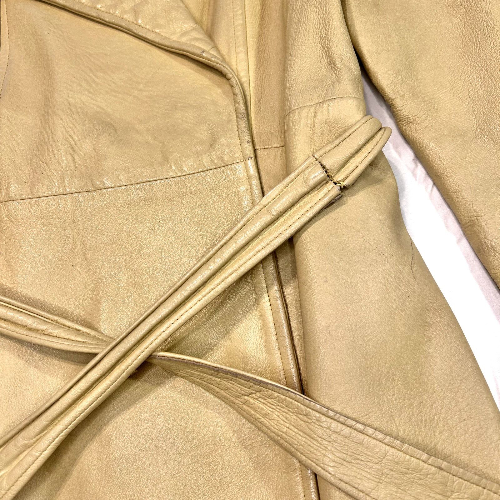 Wilsons Leather 70s Vintage New England Sportswear Belted Leather Jacket M Size M / US 6-8 / IT 42-44 - 5 Thumbnail