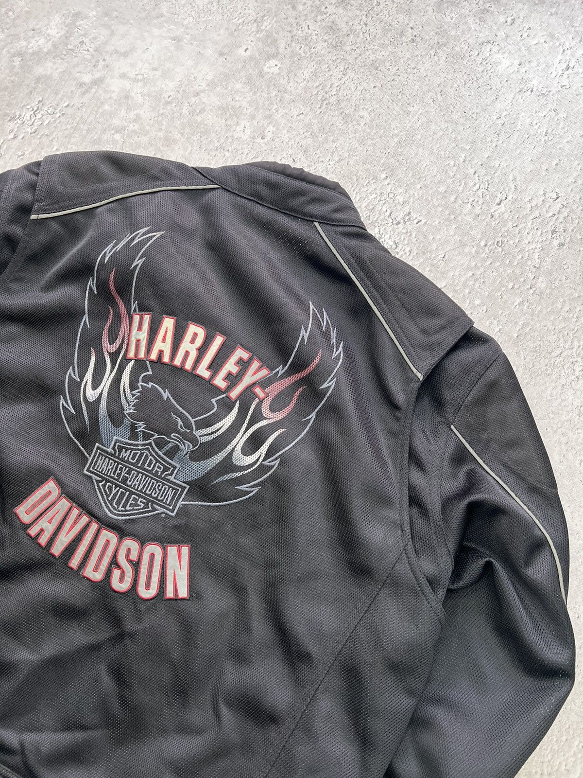 Harley Davidson × Vintage Vintage MESH Harley Davidson FLAME MOTO JACKET Y2K 2000's Size US L / EU 52-54 / 3 - 12 Thumbnail