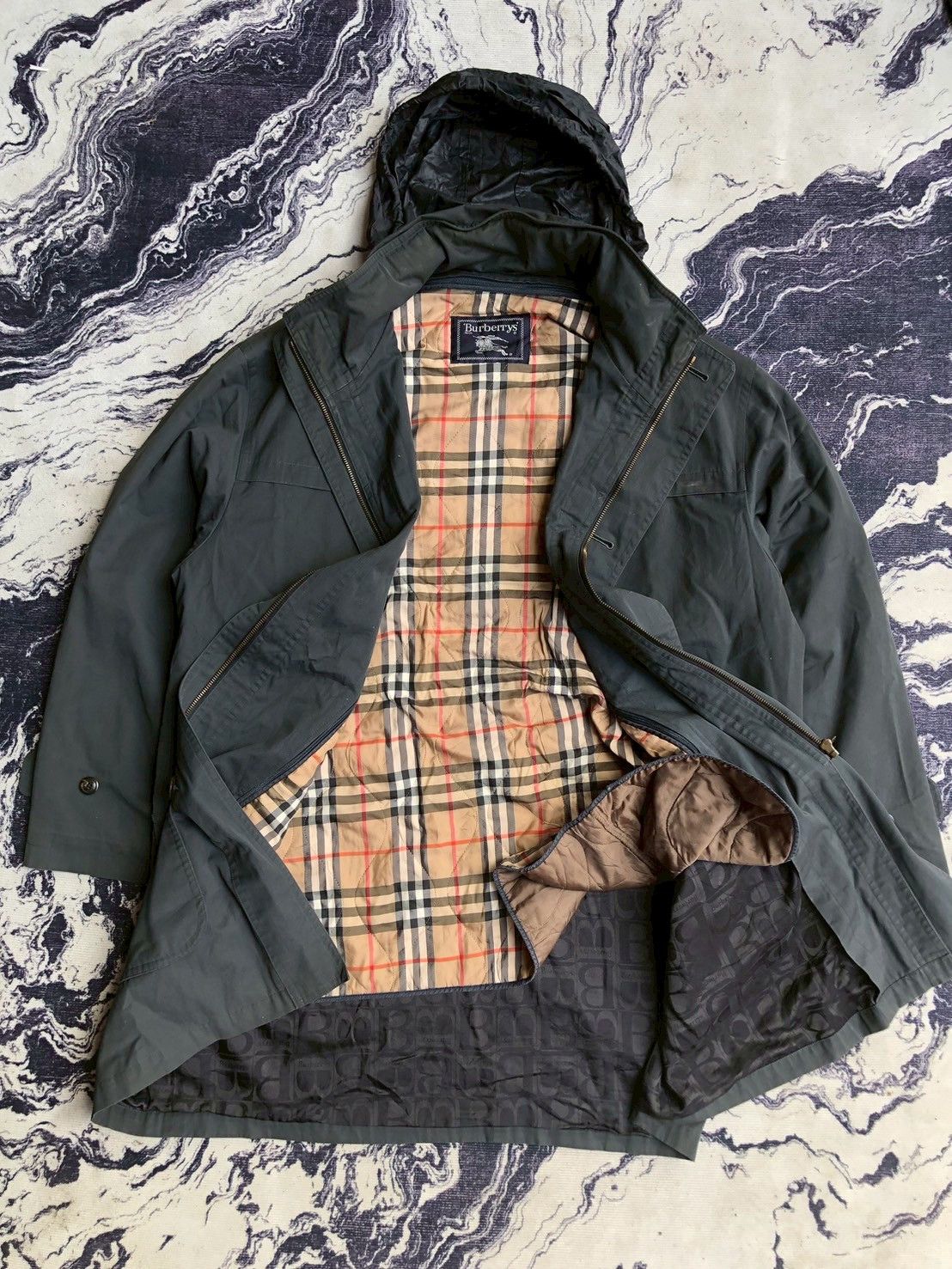 Burberry Vintage 90s Burberrys Nova Check Lined Hooded Coat Size US XL / EU 56 / 4 - 3 Thumbnail