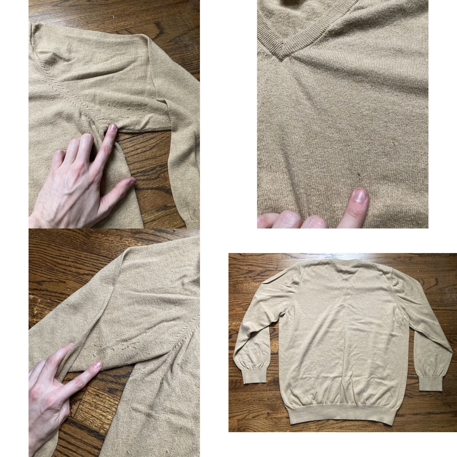 Vintage VINTAGE? LL Bean Sweater Mens 2XL Cotton Cashmere V Neck Long Sleeve Beige Size US XXL / EU 58 / 5 - 8 Thumbnail